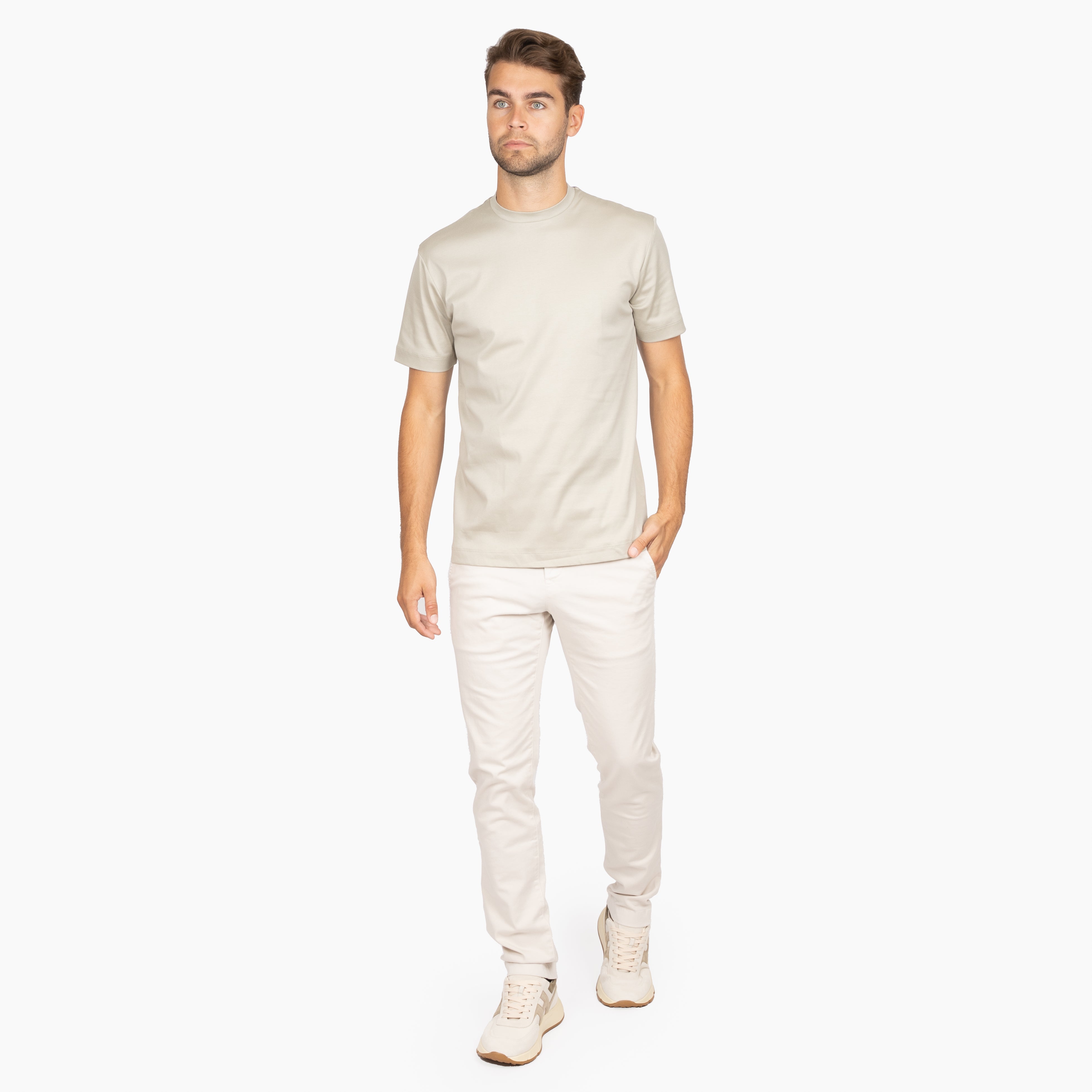 Valenza T-Shirt Steengrijs | Interlock Supima Cotton