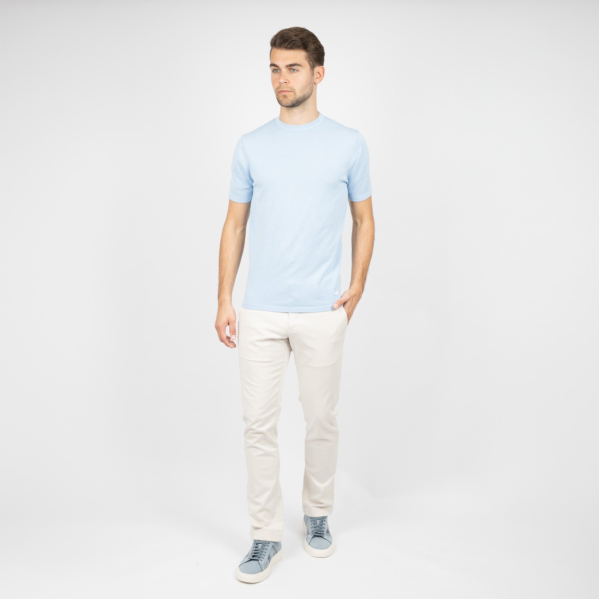 SEVEN DIALS Gebreid T-Shirt Lichtblauw | Faun