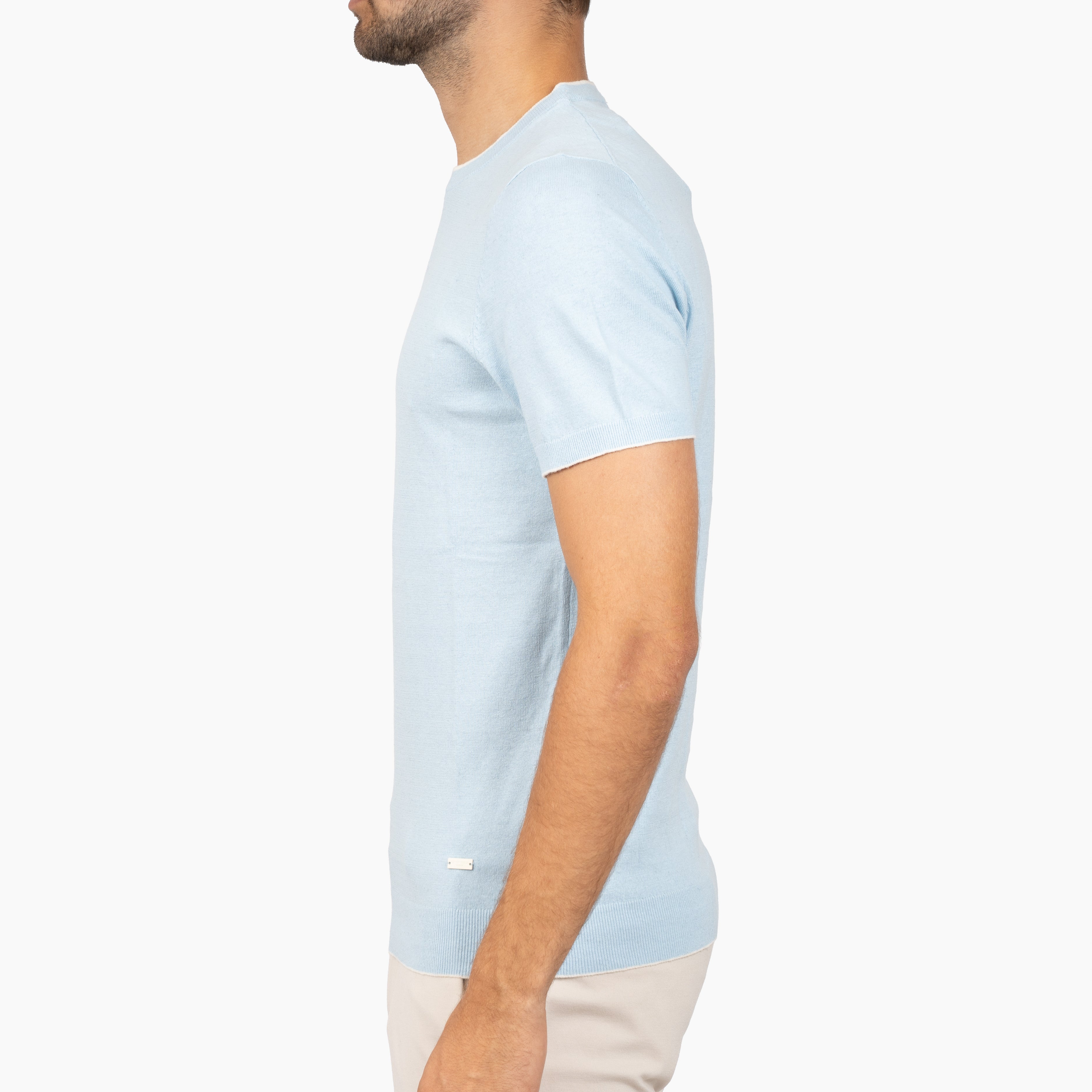 SEVEN DIALS Gebreid T-Shirt Lichtblauw | Bennet