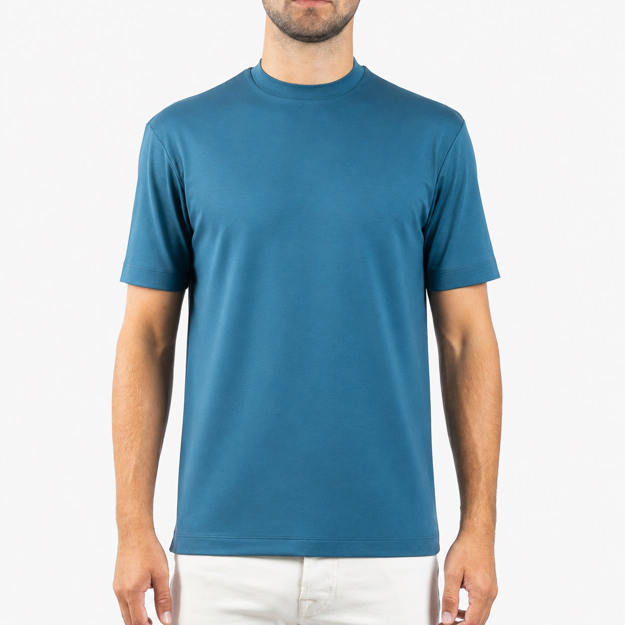 Valenza T-Shirt Middenblauw | Interlock Supima Cotton