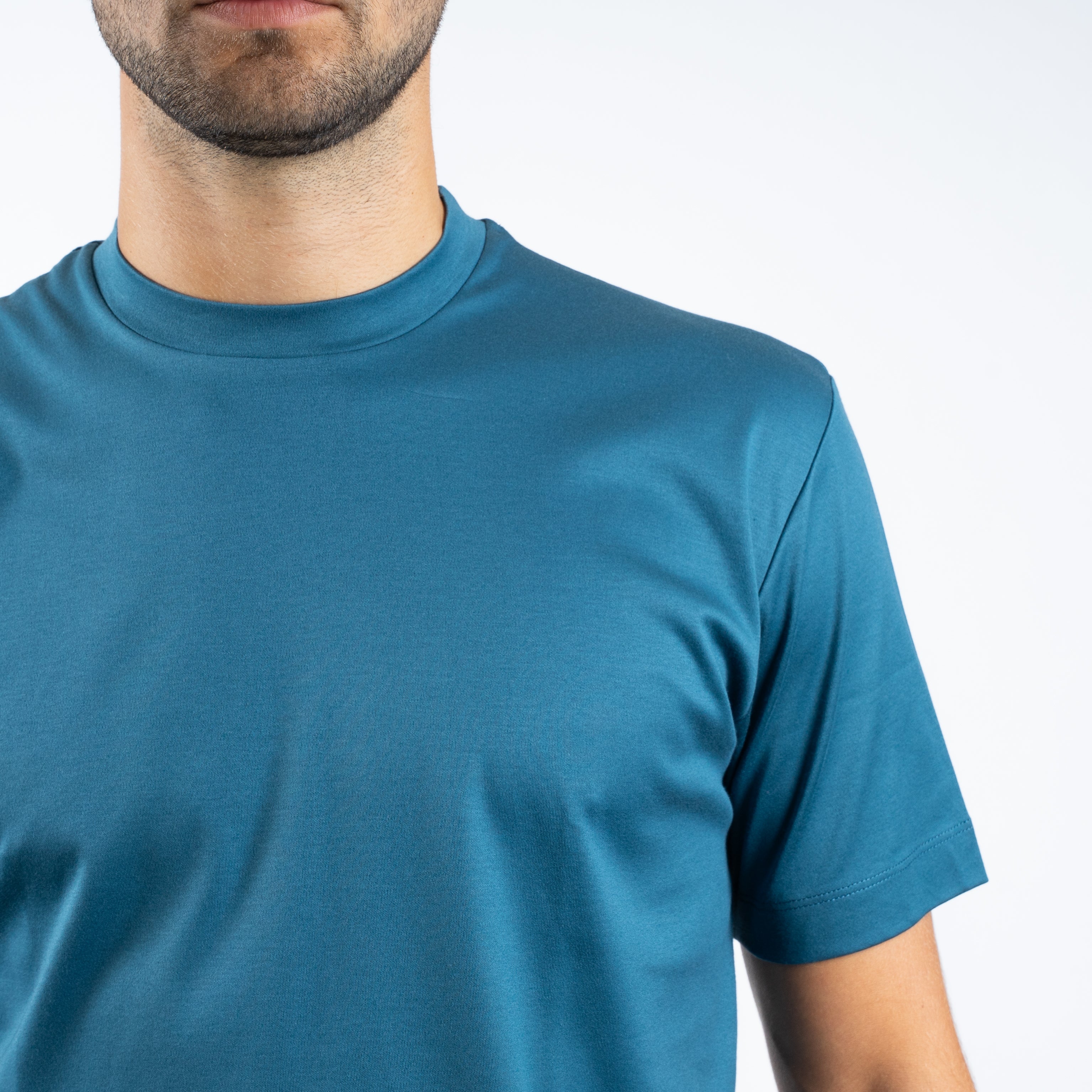 Valenza T-Shirt Middenblauw | Interlock Supima Cotton