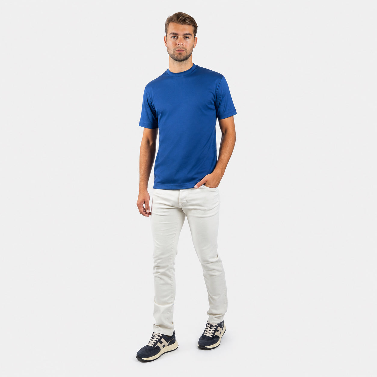Valenza T-Shirt Hardblauw | Interlock Supima Cotton
