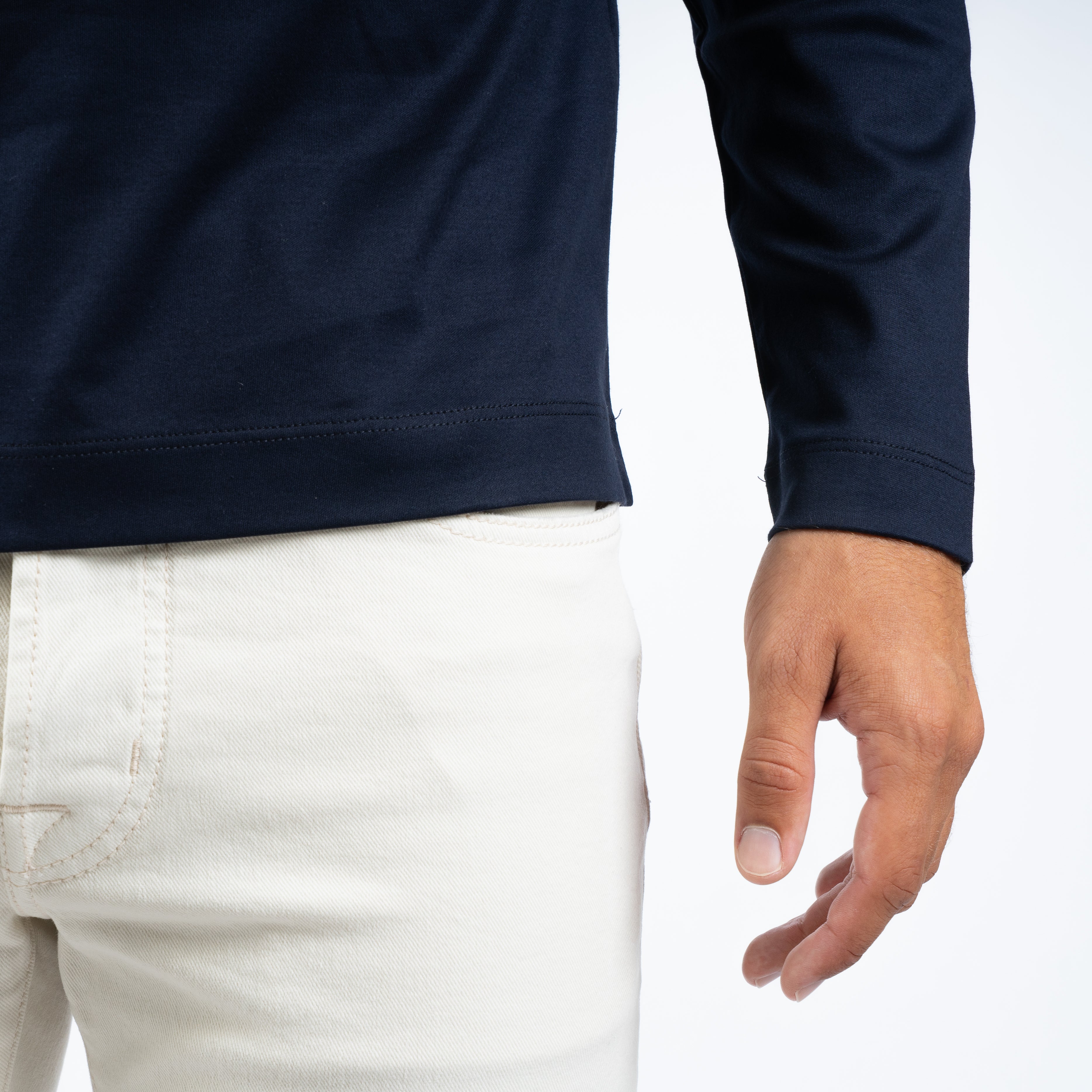 Valenza Longsleeve T-Shirt Blauw | Interlock Supima T-Shirt L/S
