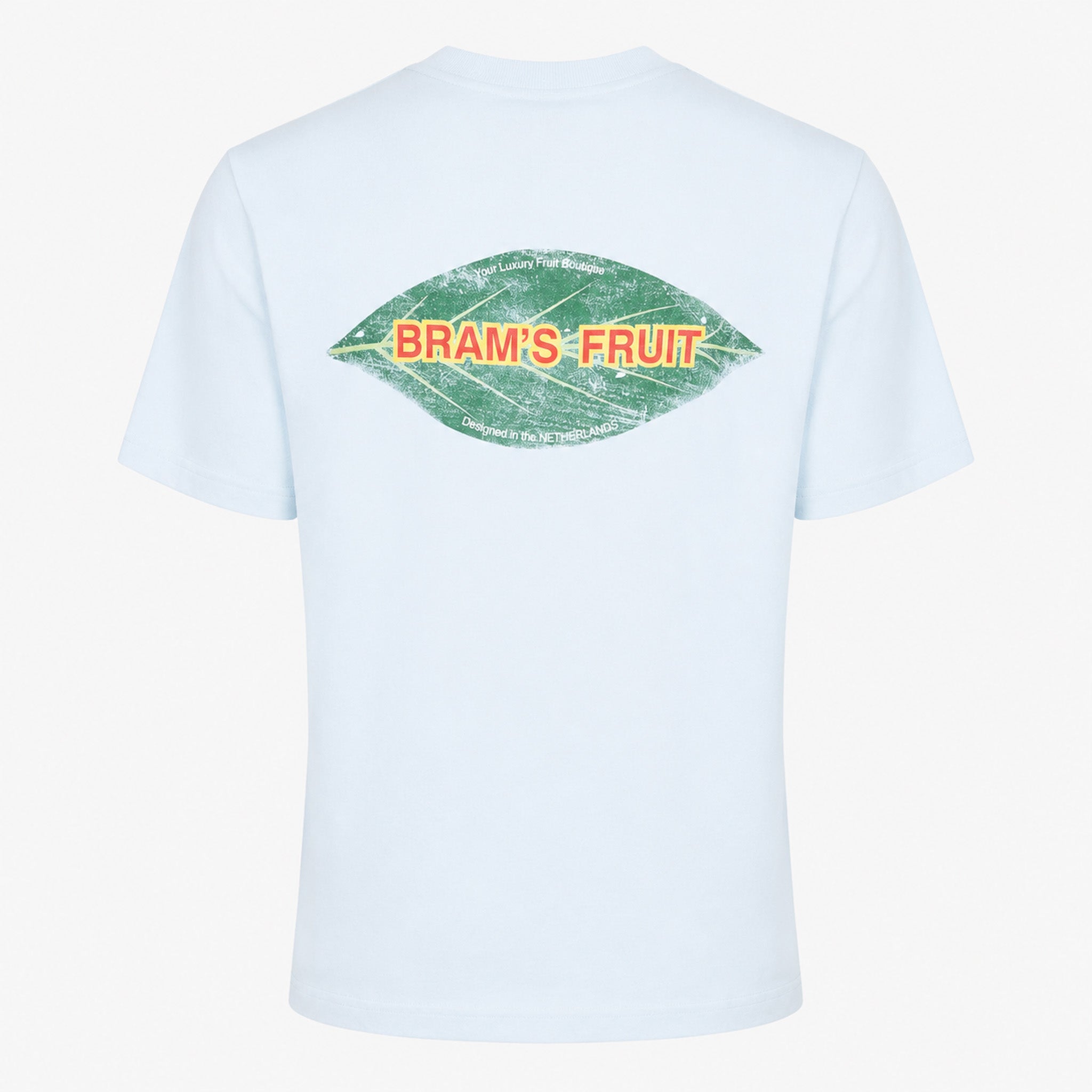 Bram's Fruit T-Shirt Backprint Lichtblauw | Distressed Leaf