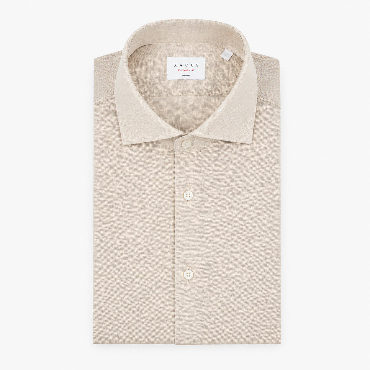 Xacus Overhemd Beige | Knitted Shirt