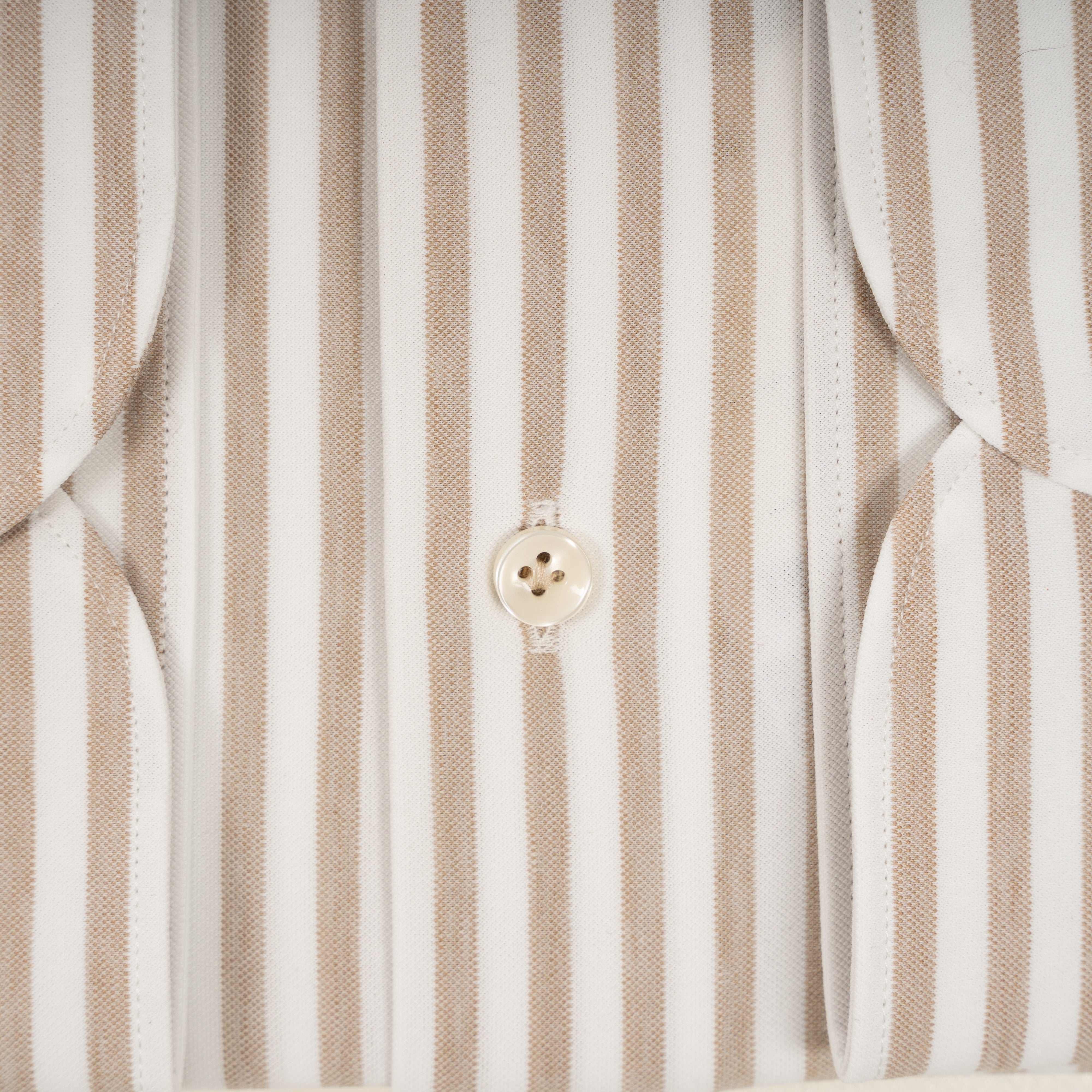 Profuomo Overhemd Beige Gestreept | Japanese Knitted