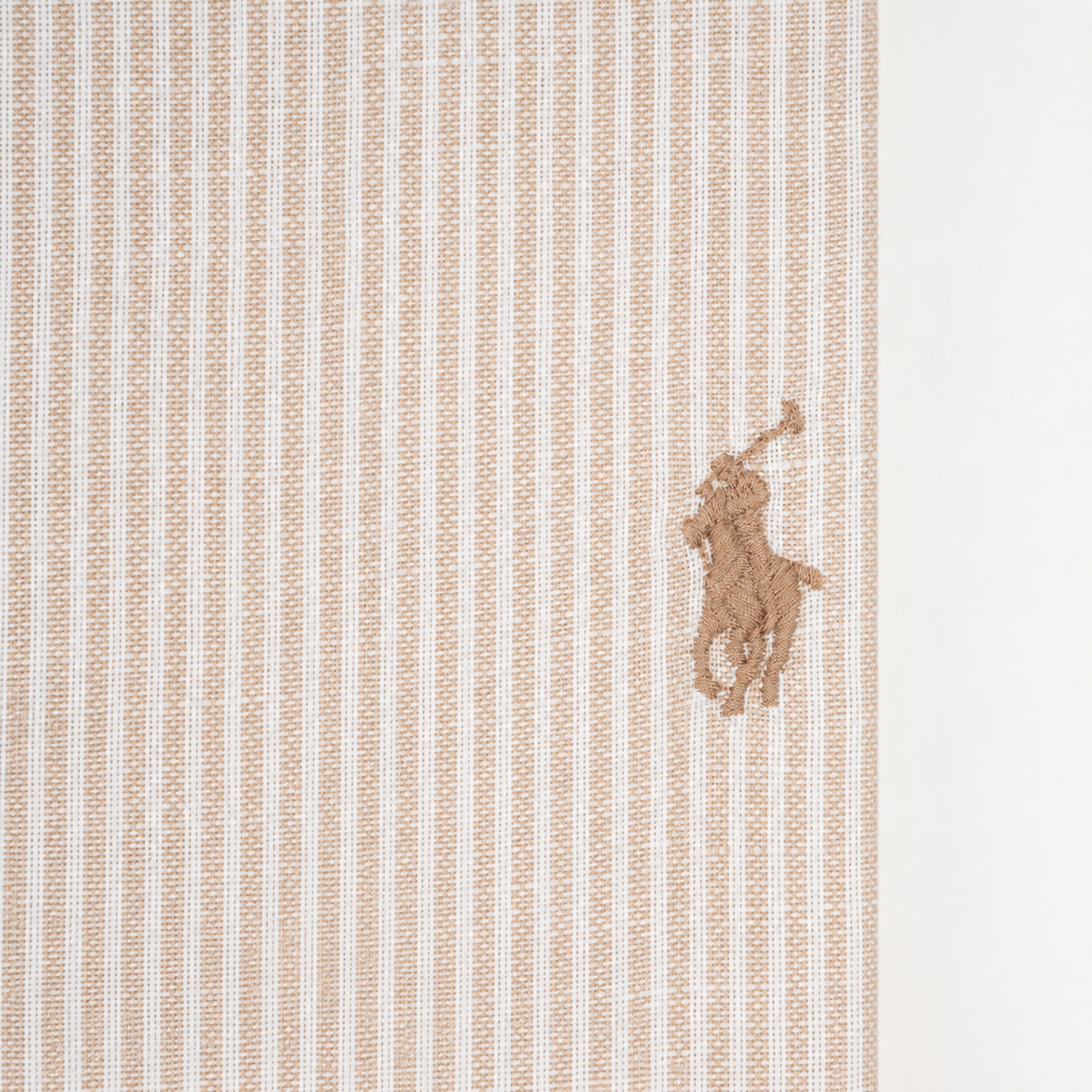 Ralph Lauren Linnen Overhemd Beige Gestreept | Custom Fit