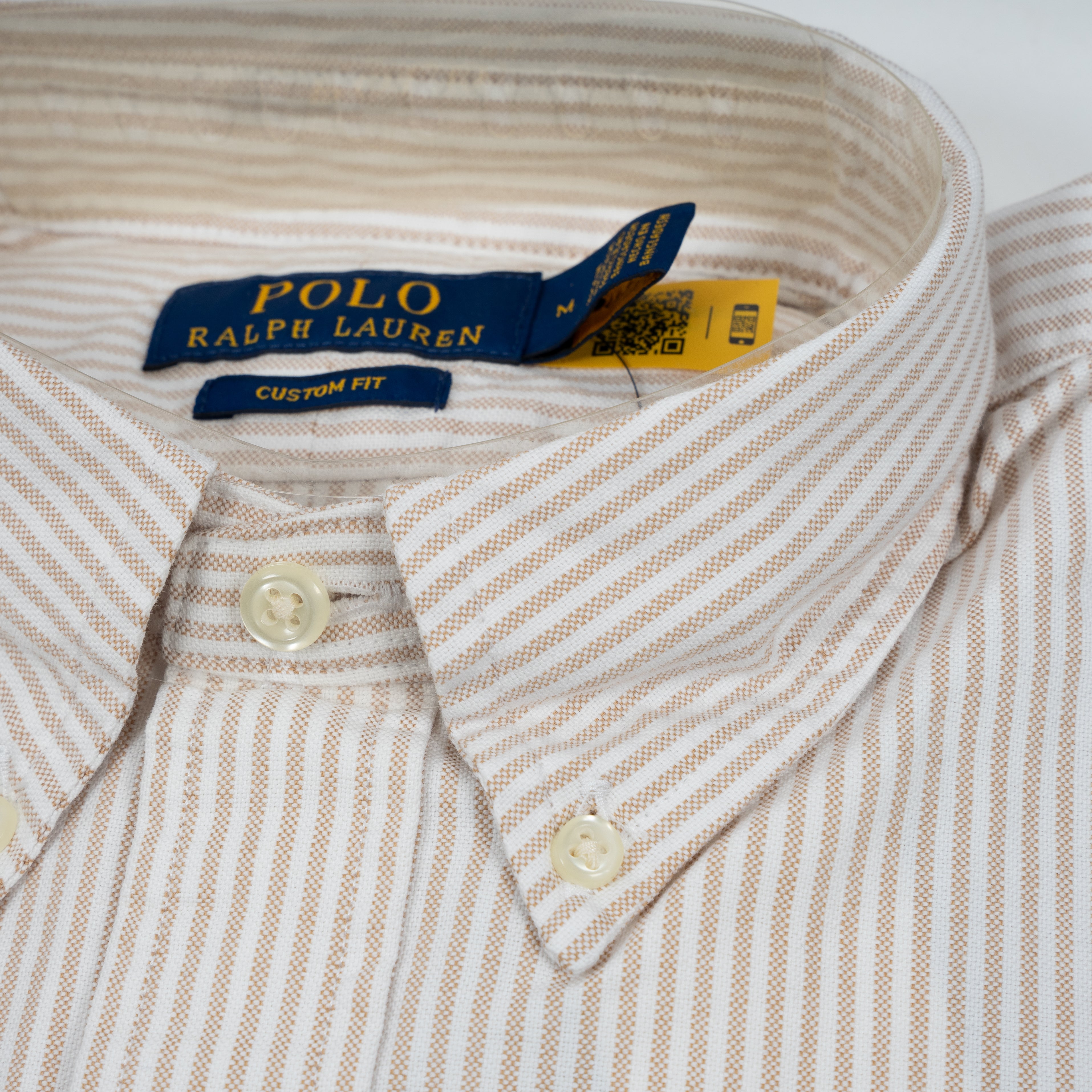 Ralph Lauren Overhemd Camel Gestreept | Custom Fit