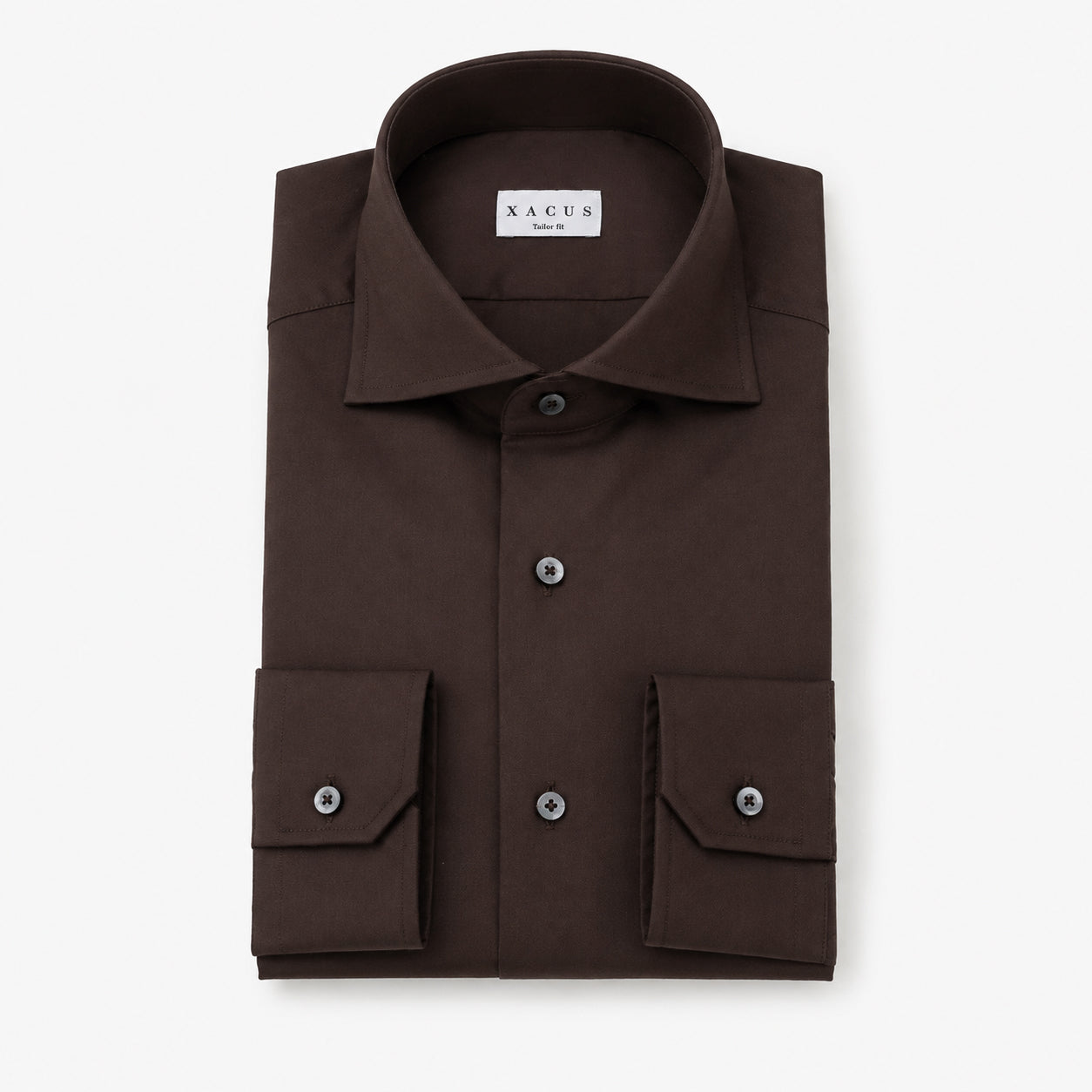 Xacus Overhemd Bruin | Albini Stretch