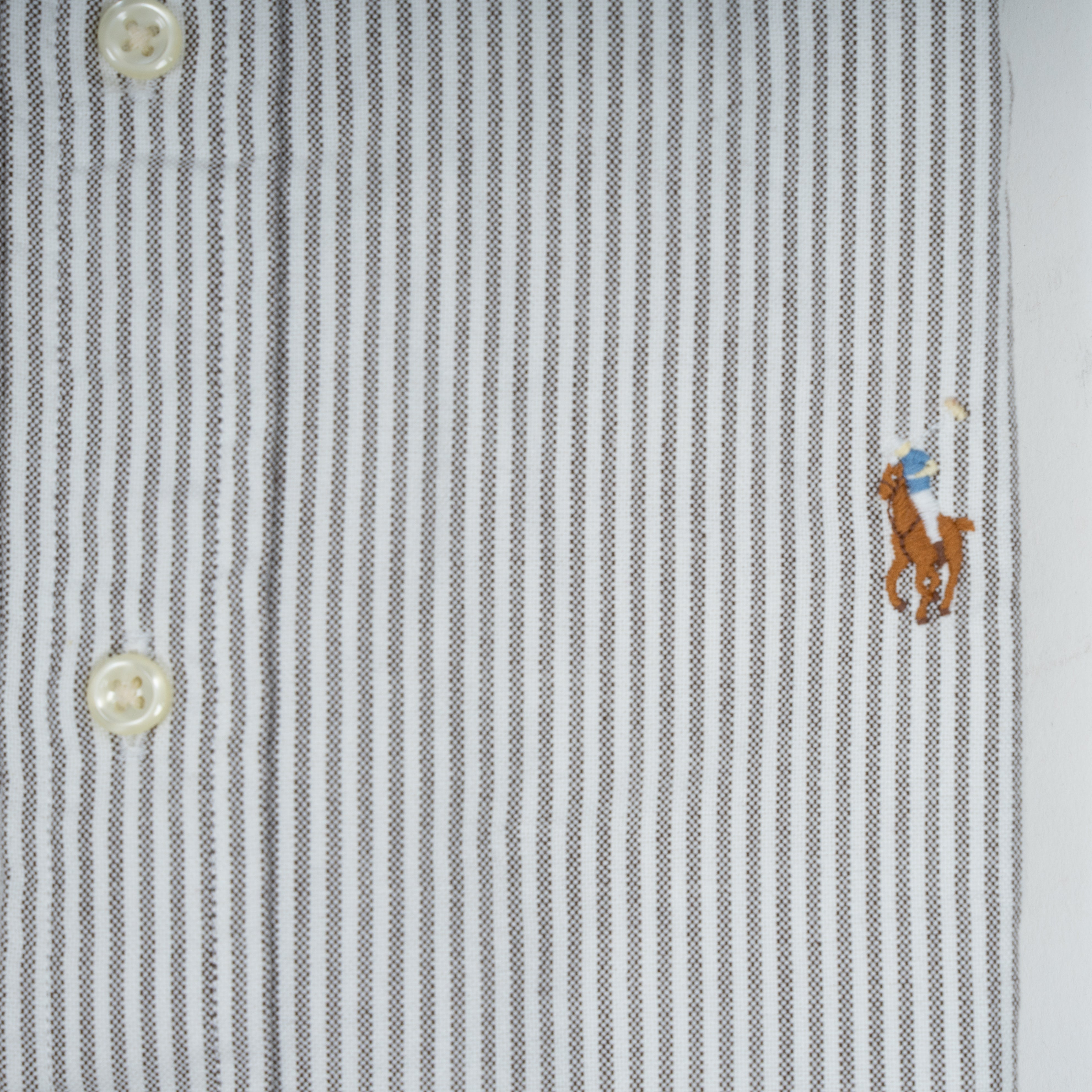 Ralph Lauren Overhemd Bruin Gestreept | Custom Fit