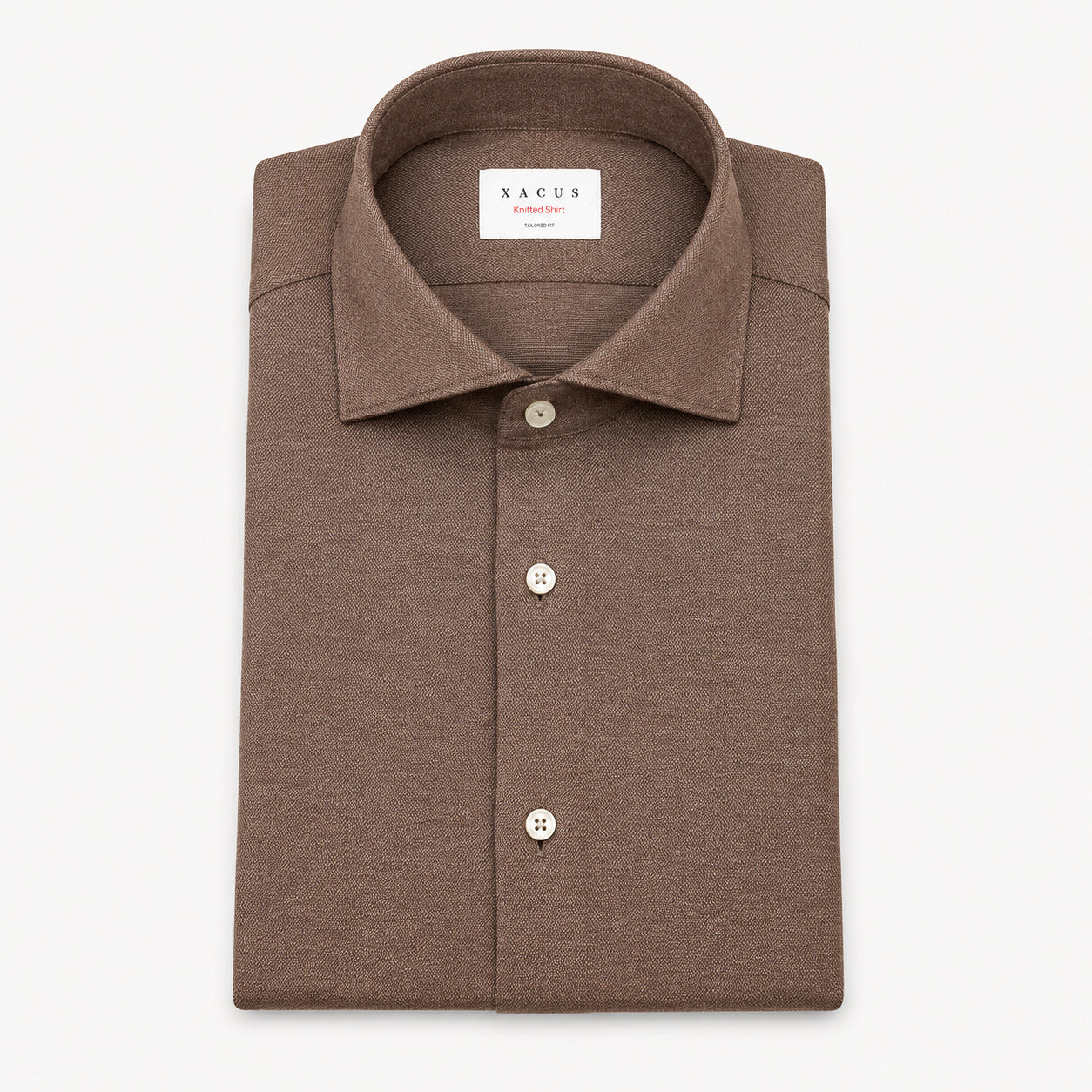 Xacus Overhemd Camel | Knitted Shirt