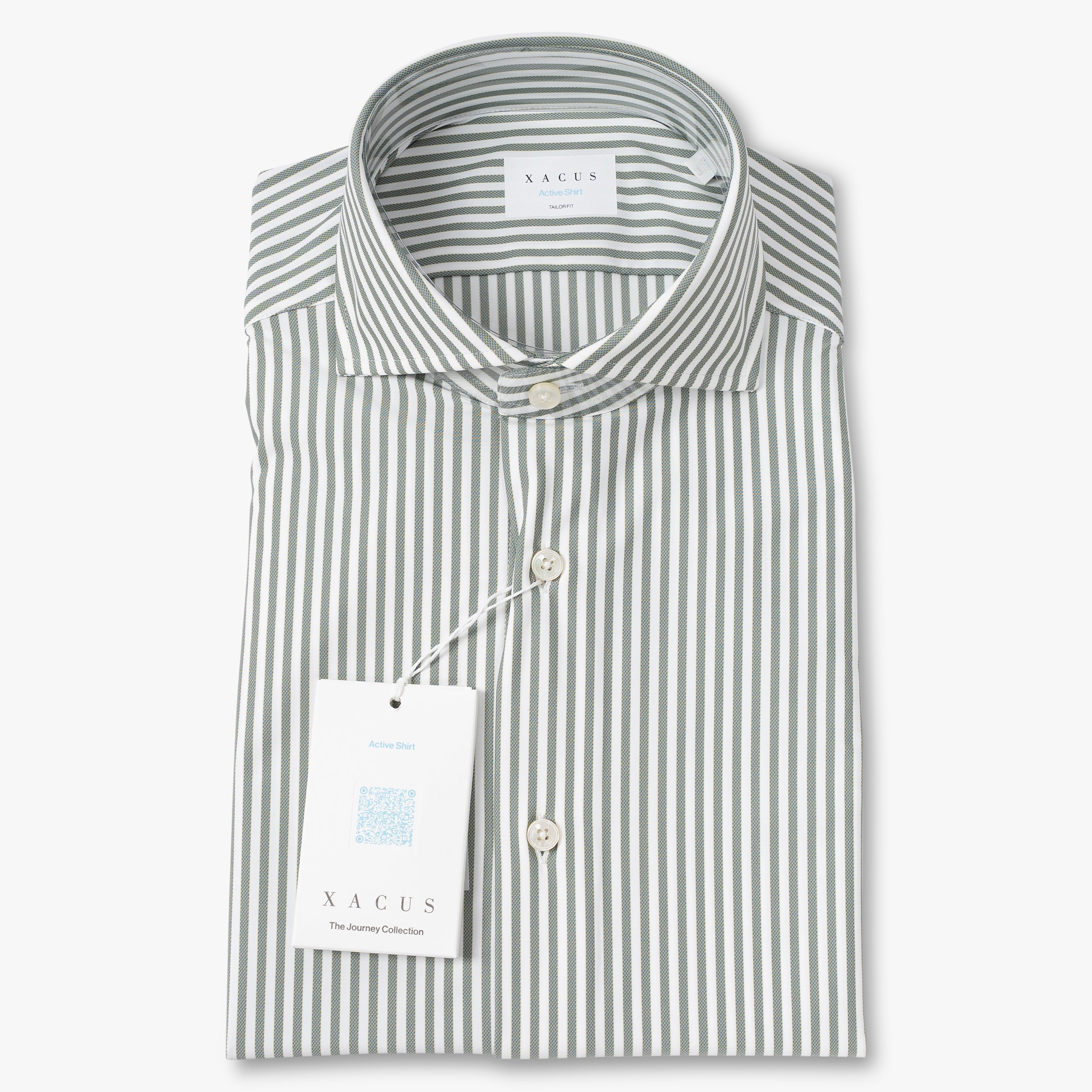 Xacus Overhemd Groene Streep | Active Shirt
