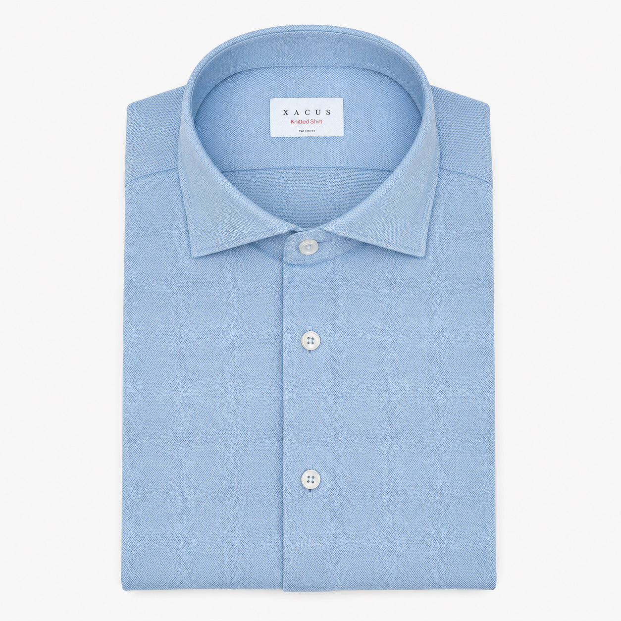 Xacus Overhemd Lichtblauw | Knitted Shirt