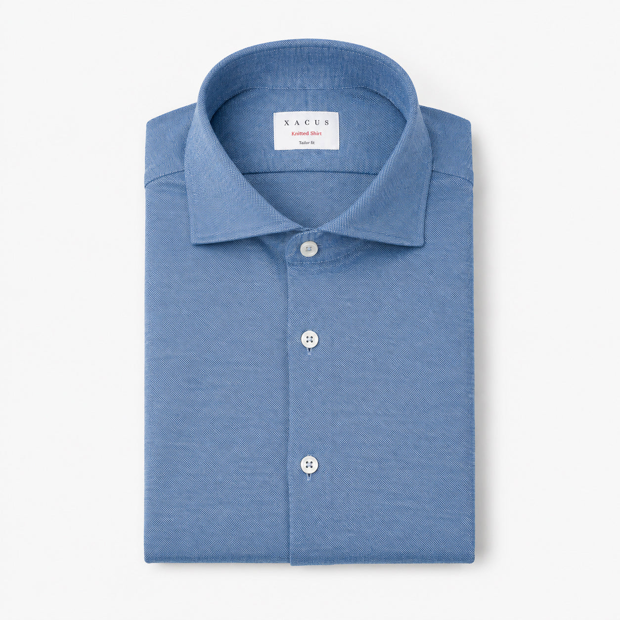 Xacus Overhemd Lichtblauw | Knitted Shirt