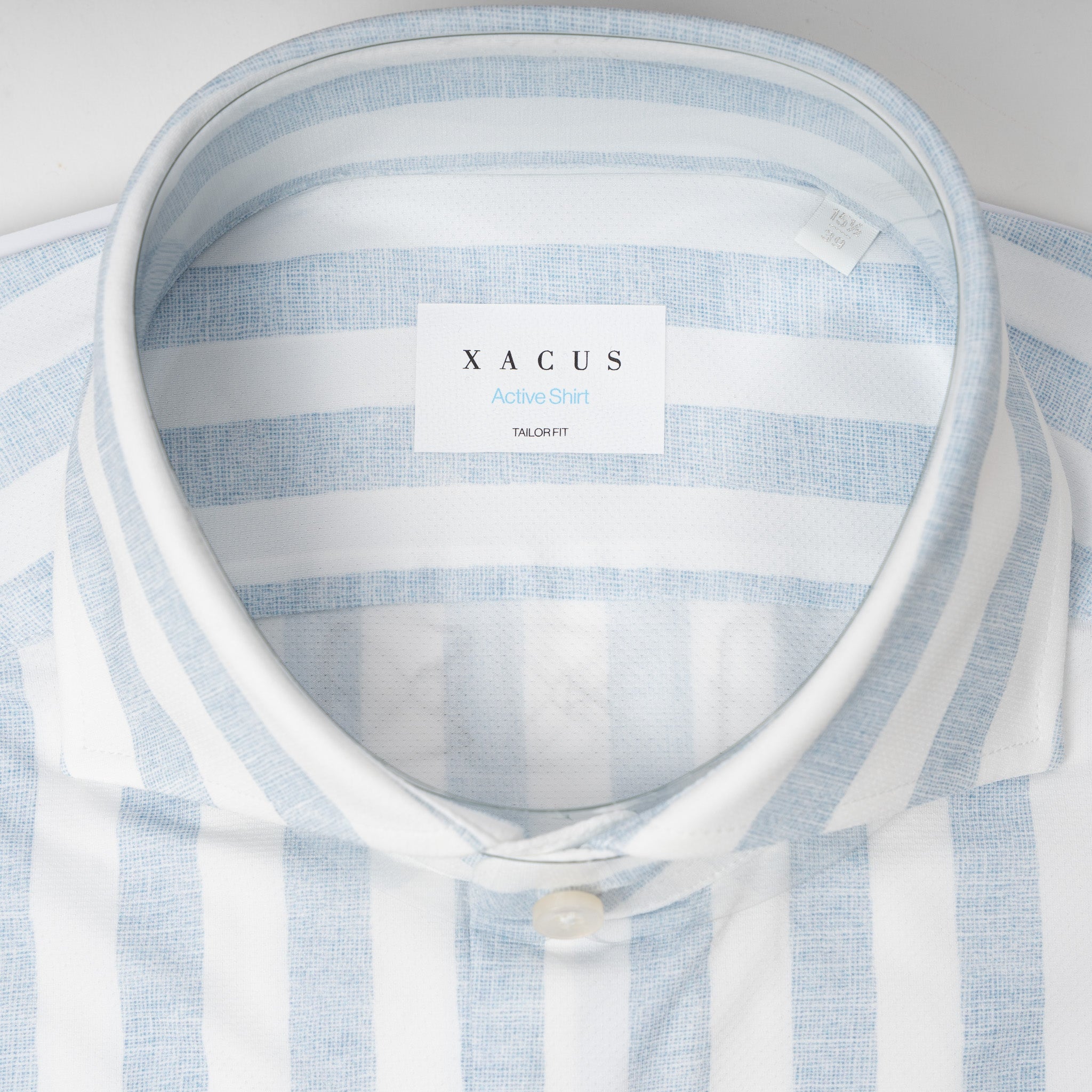 Xacus Overhemd Lichtblauw Brede Streep | Acitve Shirt