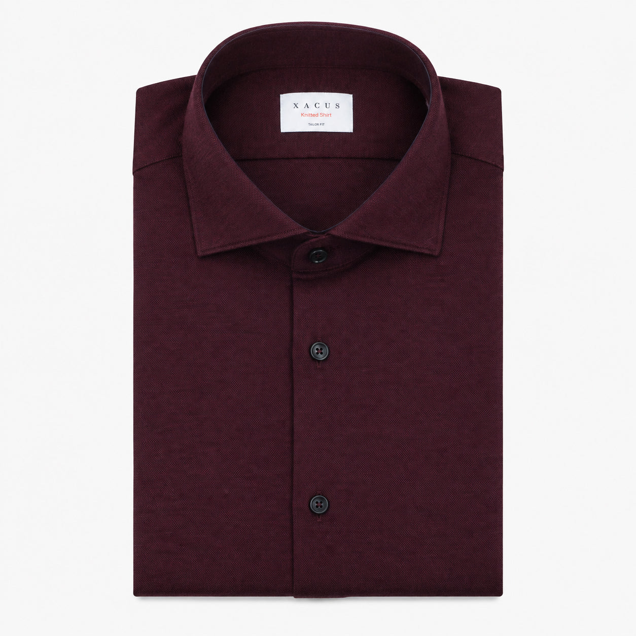 Xacus Overhemd Bordeaux Rood | Knitted Shirt