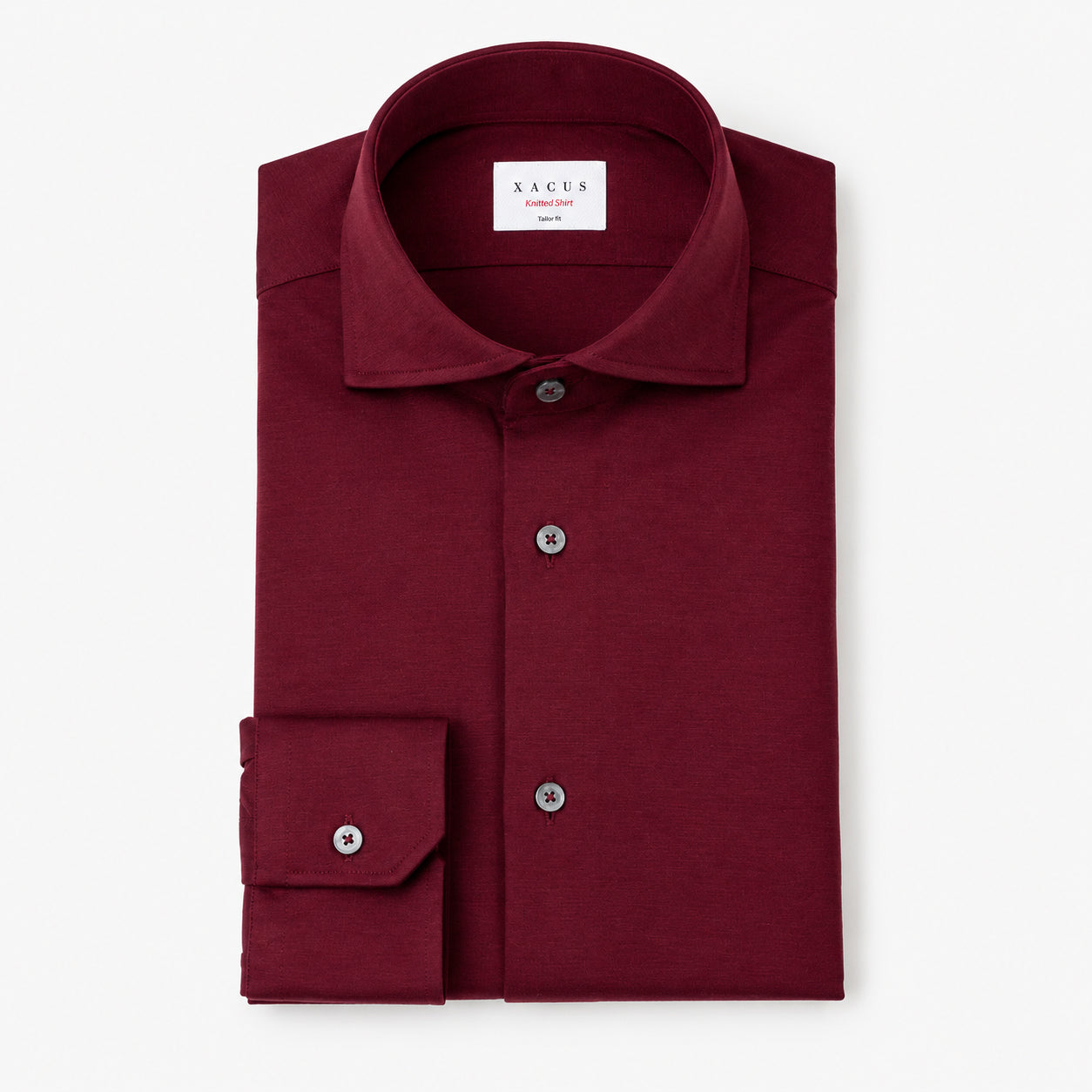 Xacus Overhemd Bordeaux Rood | Knitted Shirt
