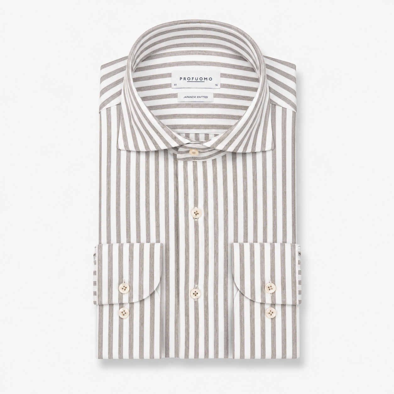 Profuomo Overhemd Paars Gestreept | Japanese Knitted