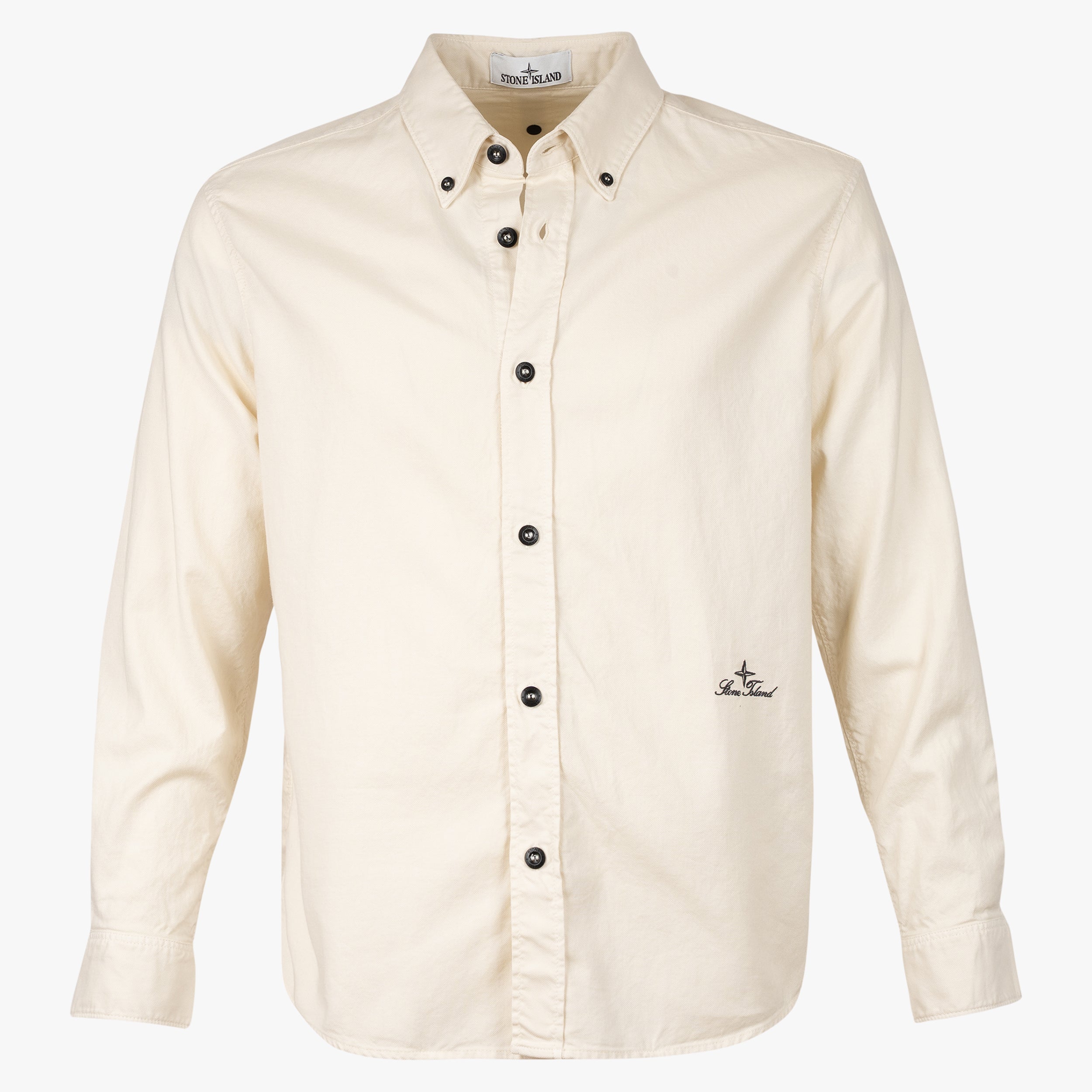 Stone Island Overhemd Crème | Organic Cotton Oxford