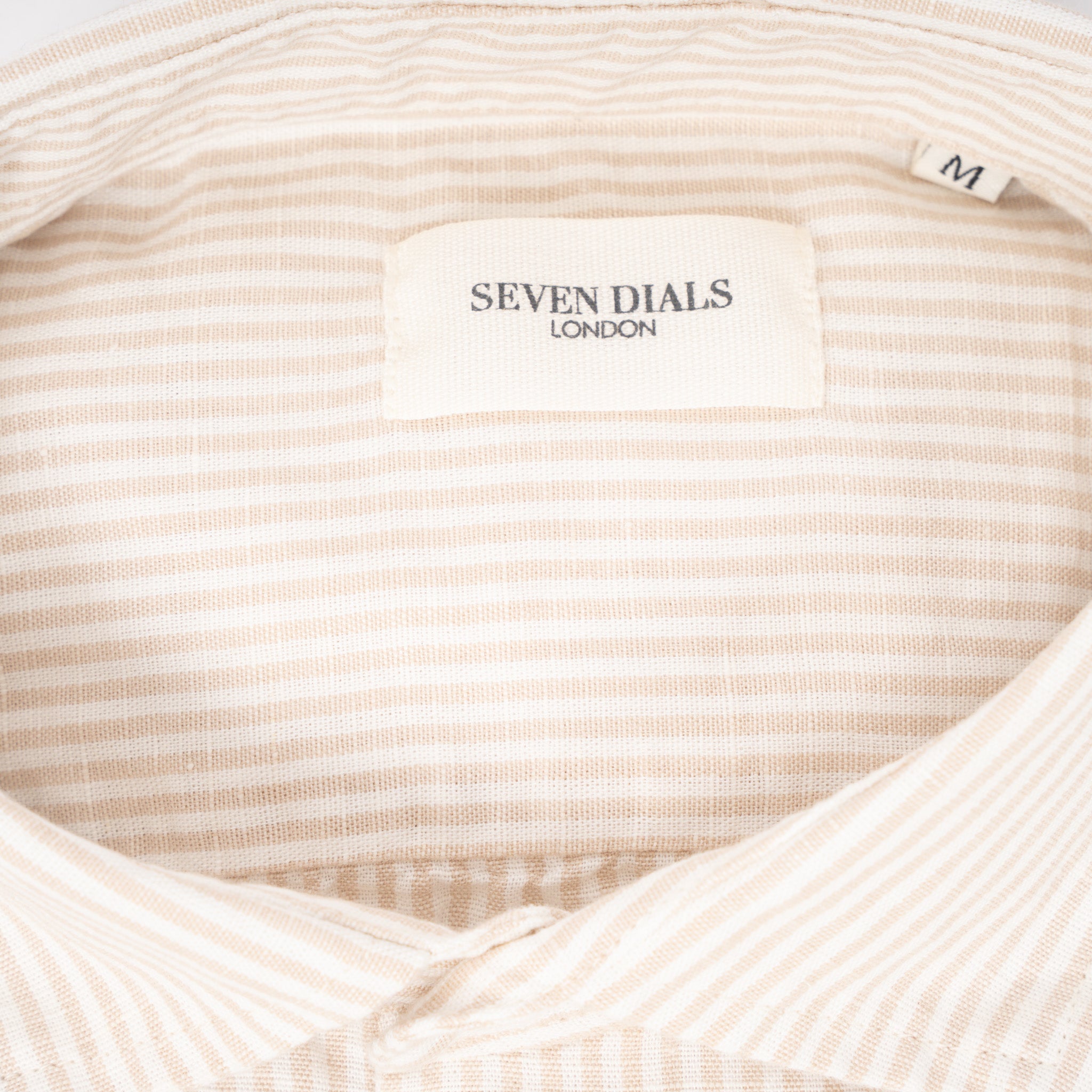 SEVEN DIALS Linnen Overhemd Beige Streep | Jerred
