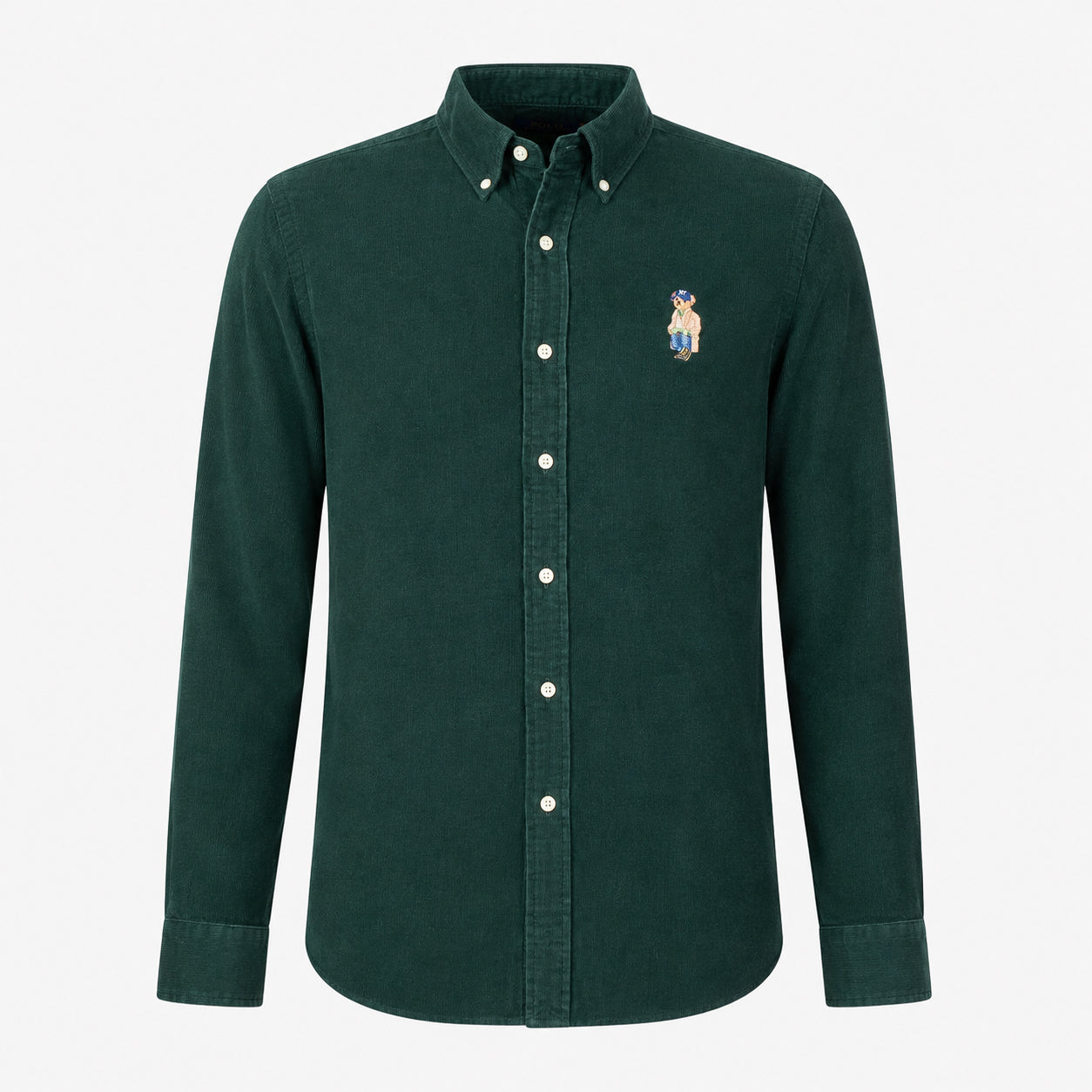 Ralph Lauren Overhemd Velvet Corduroy Groen | Polo Bear