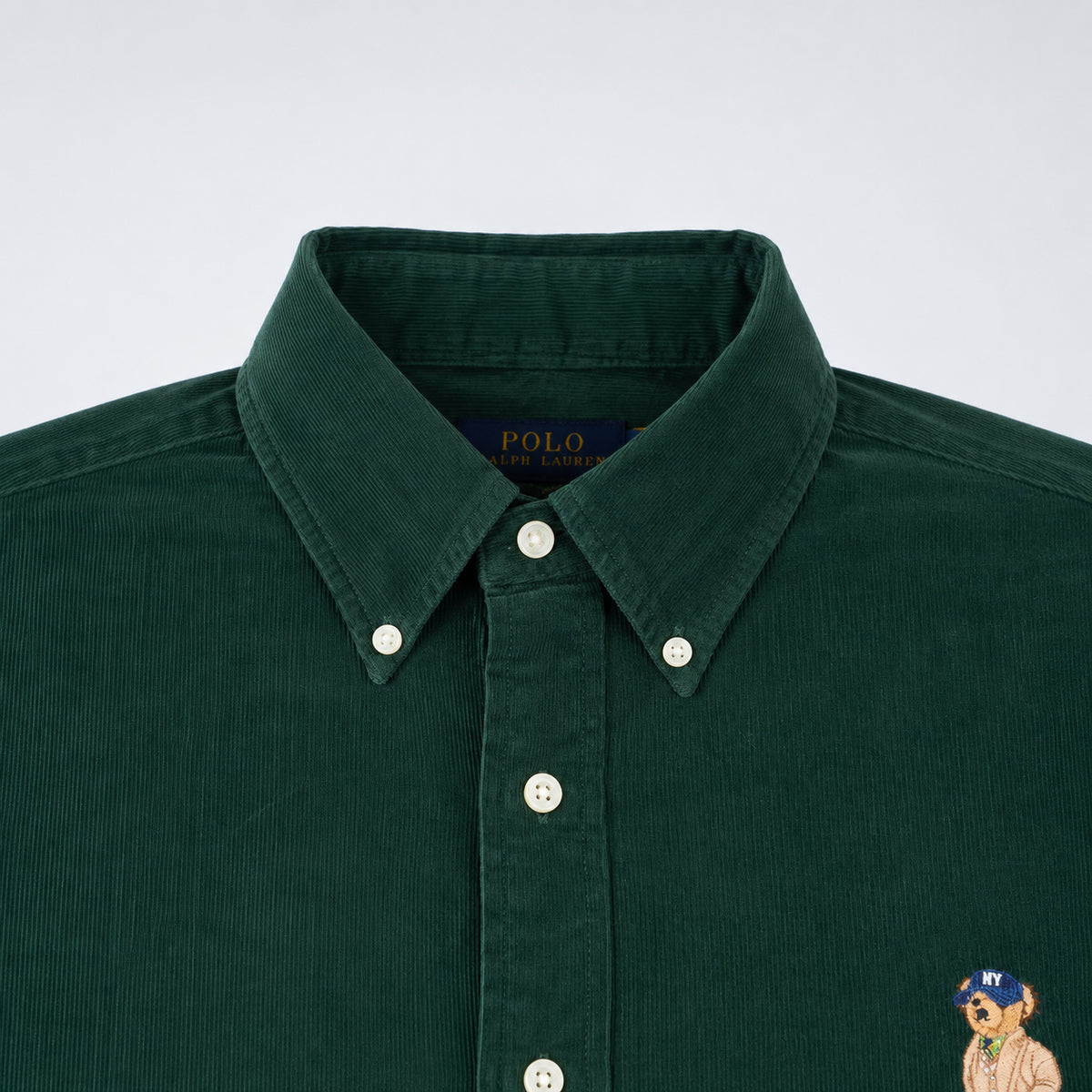Ralph Lauren Overhemd Velvet Corduroy Groen | Polo Bear