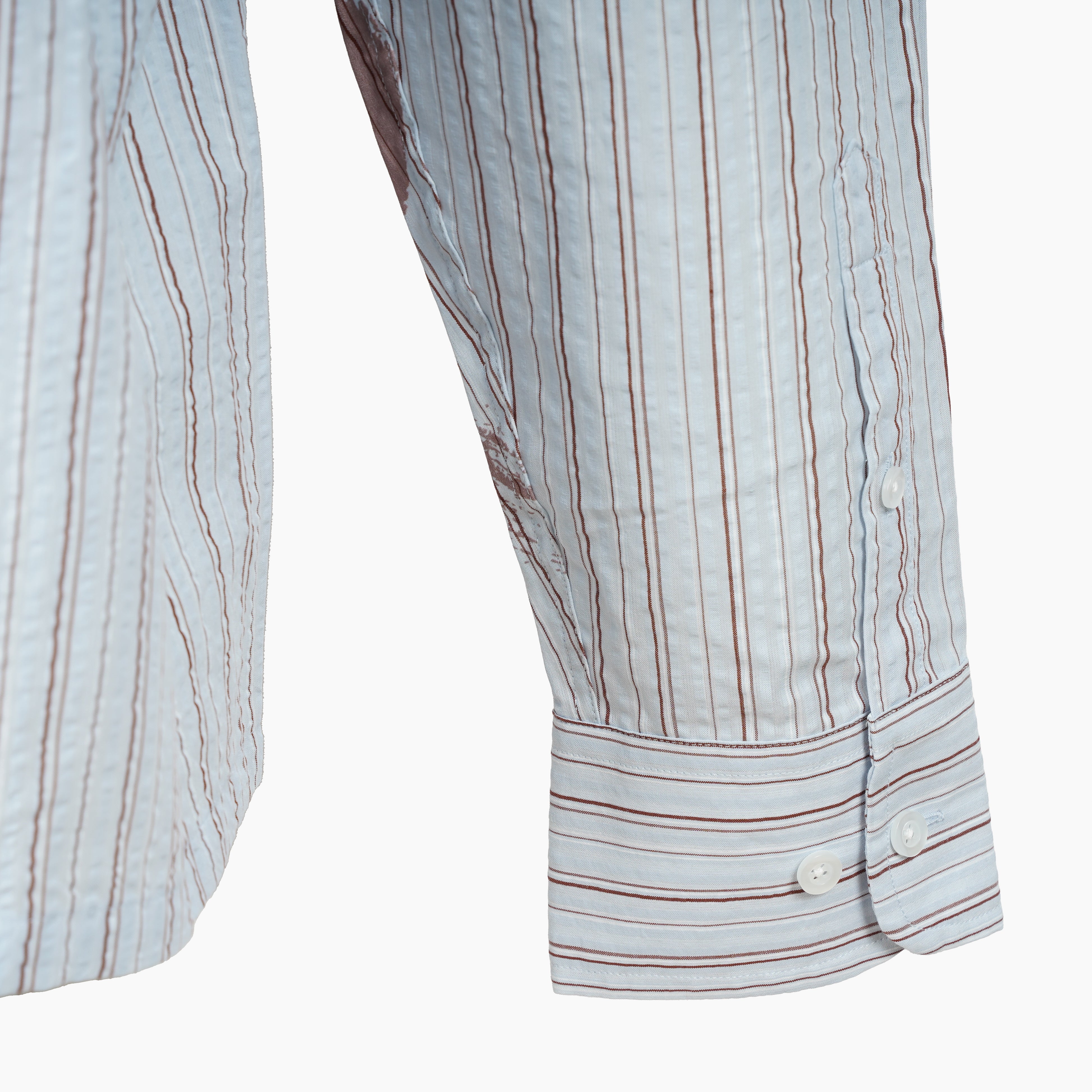 Olaf Overhemd Lichtblauw Gestreept | Brushstroke Logo Stripe