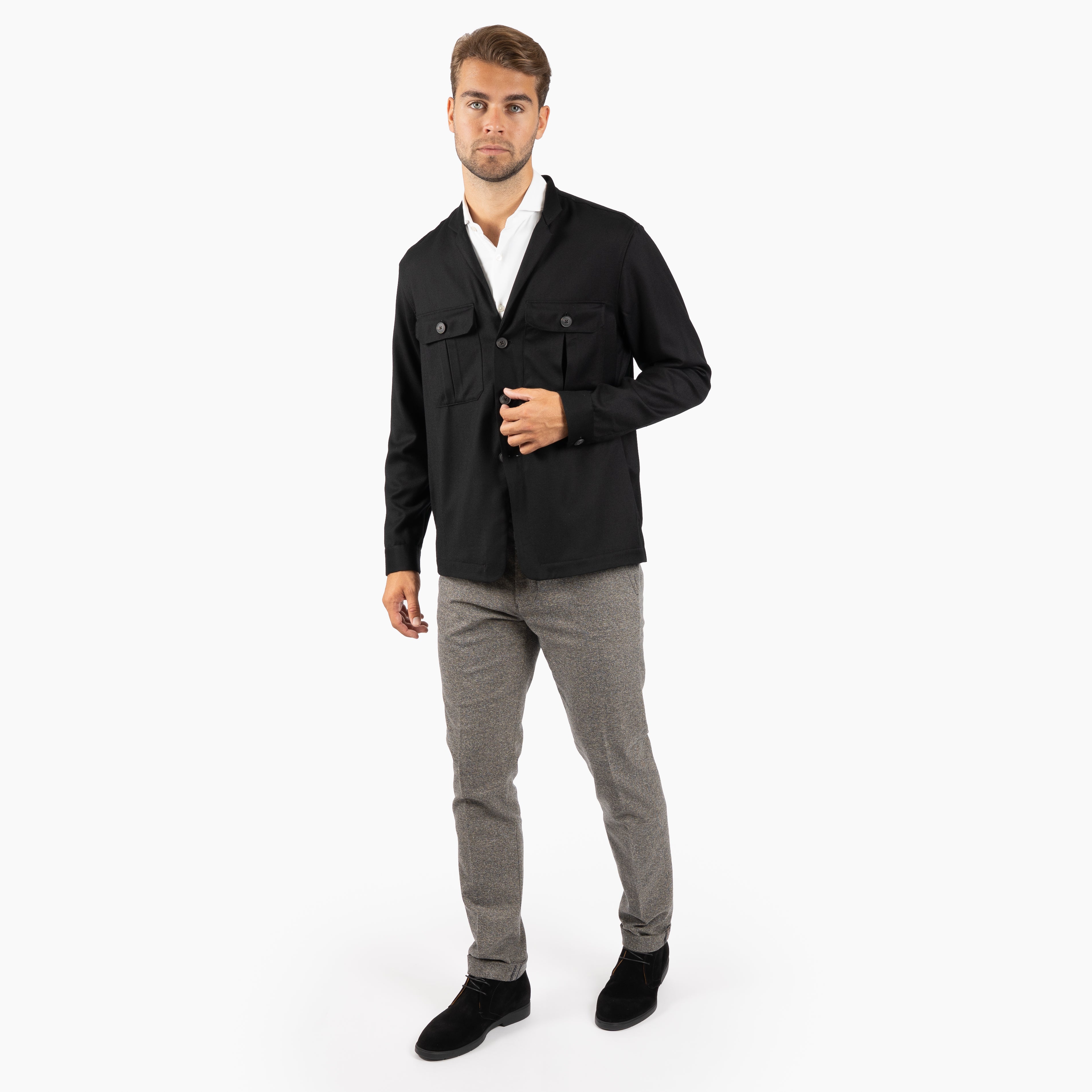 Xacus Overshirt Zwart | Unfold Shirt