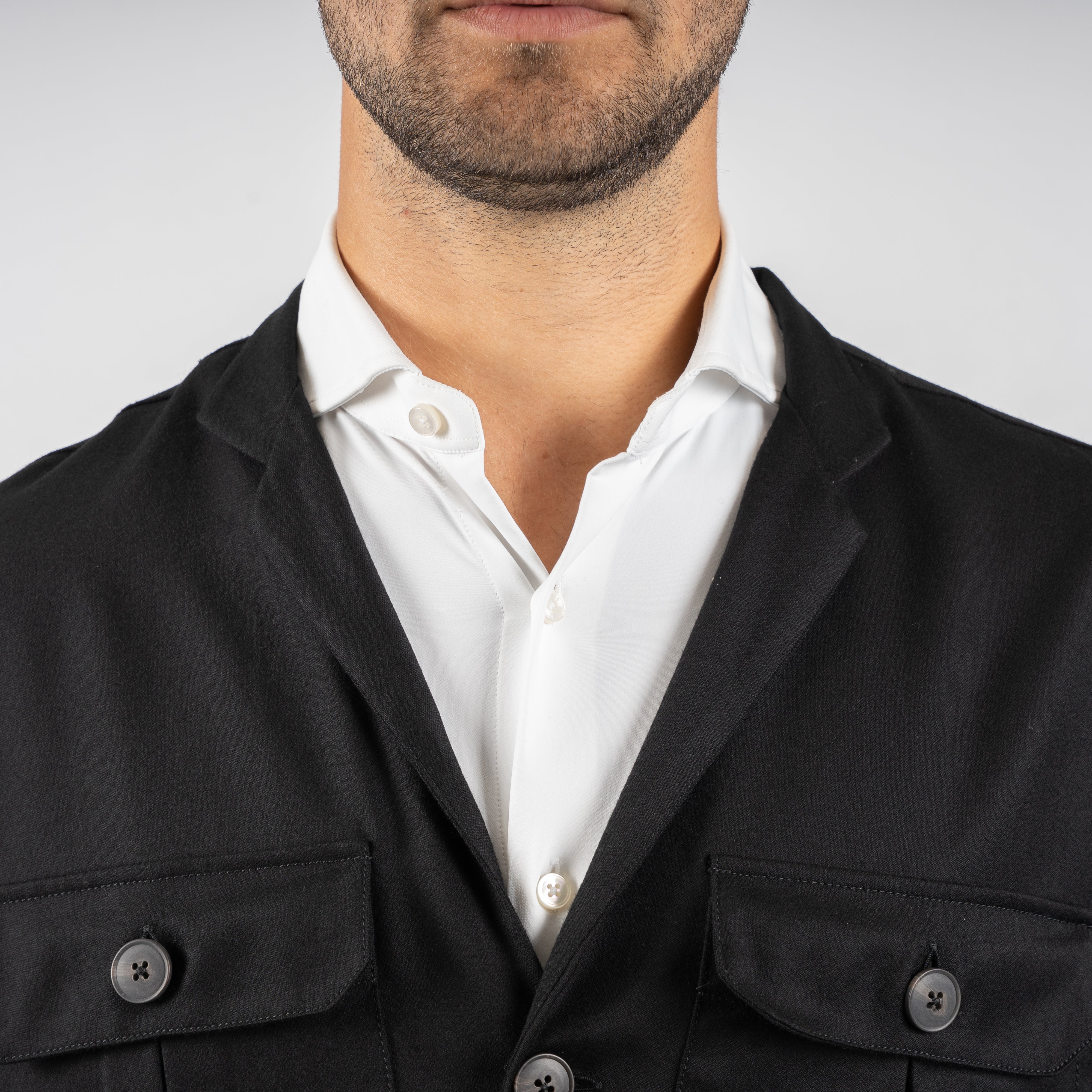 Xacus Overshirt Zwart | Unfold Shirt