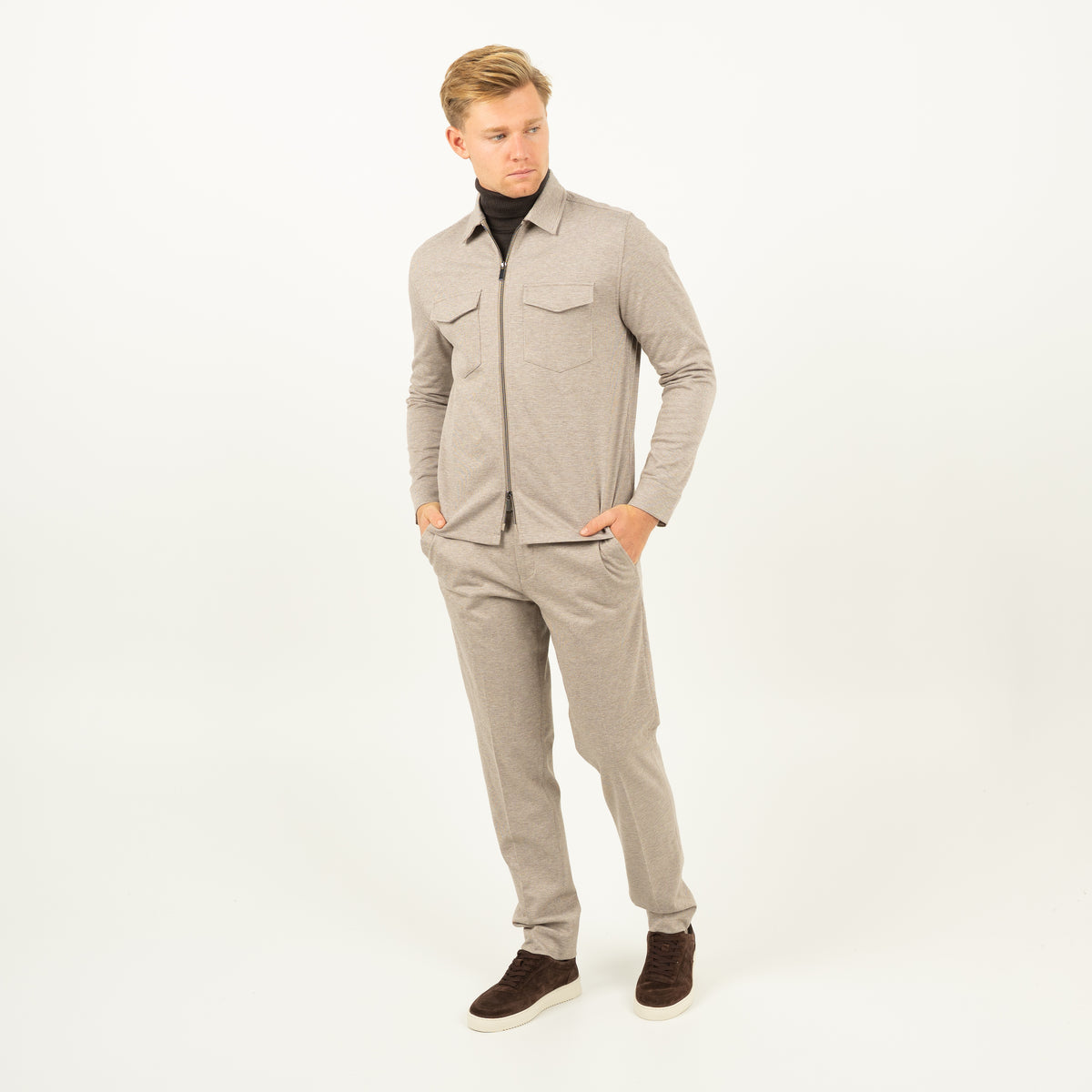 SEVEN DIALS Overshirt met Rits Beige | Amman