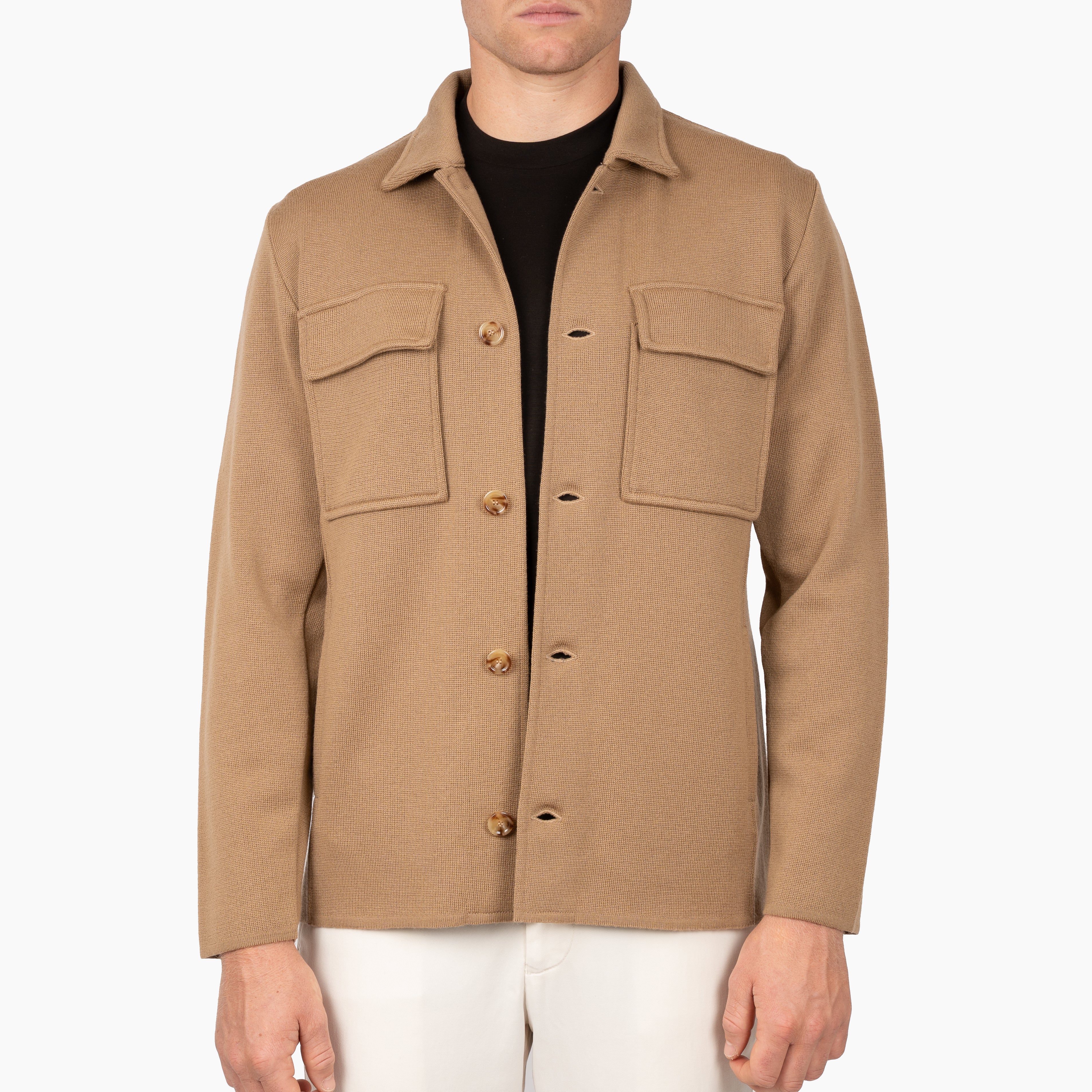 Lardini Gebreid Overshirt Camel
