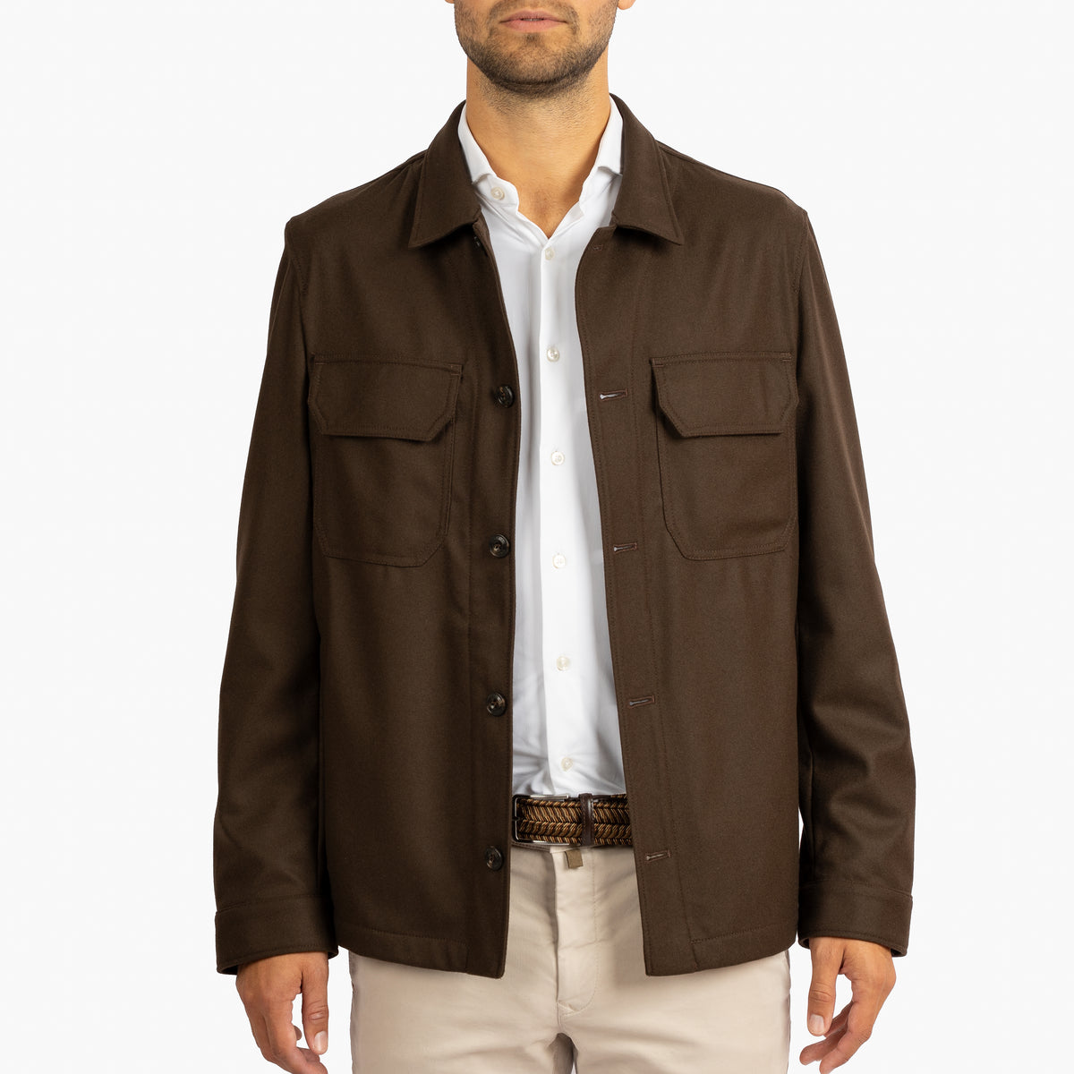 L.B.M. 1911 Overshirt Bruin | Wool-Mix