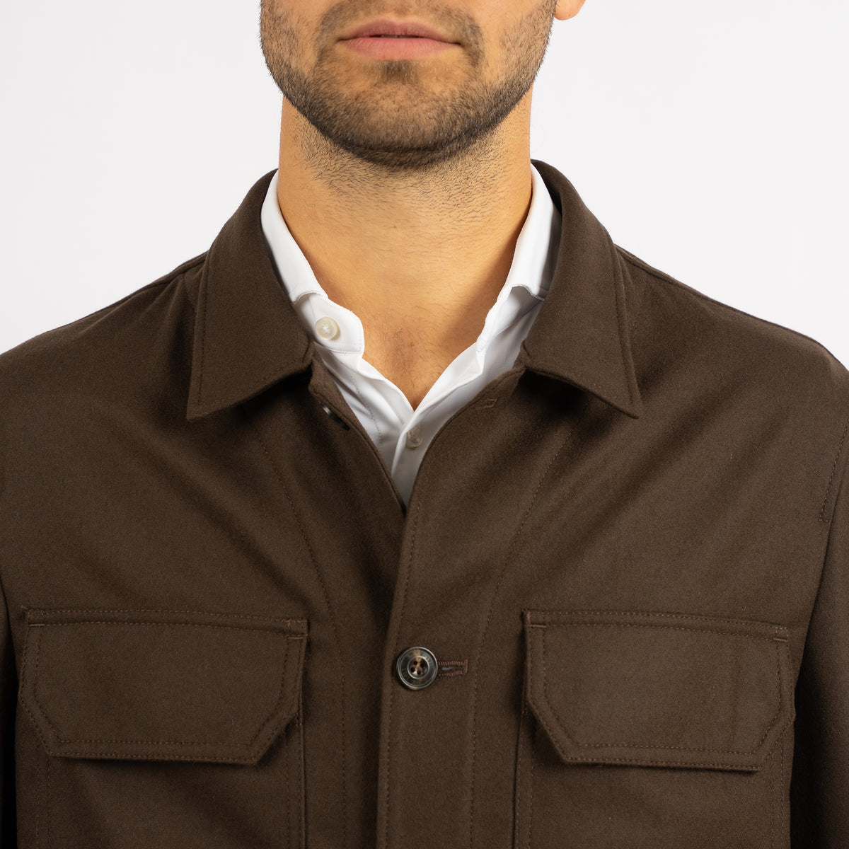 L.B.M. 1911 Overshirt Bruin | Wool-Mix
