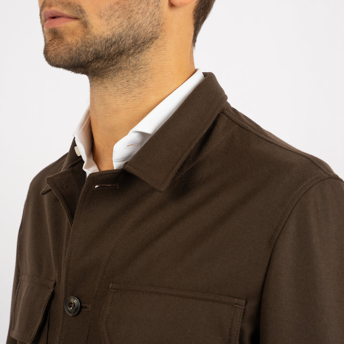 L.B.M. 1911 Overshirt Bruin | Wool-Mix
