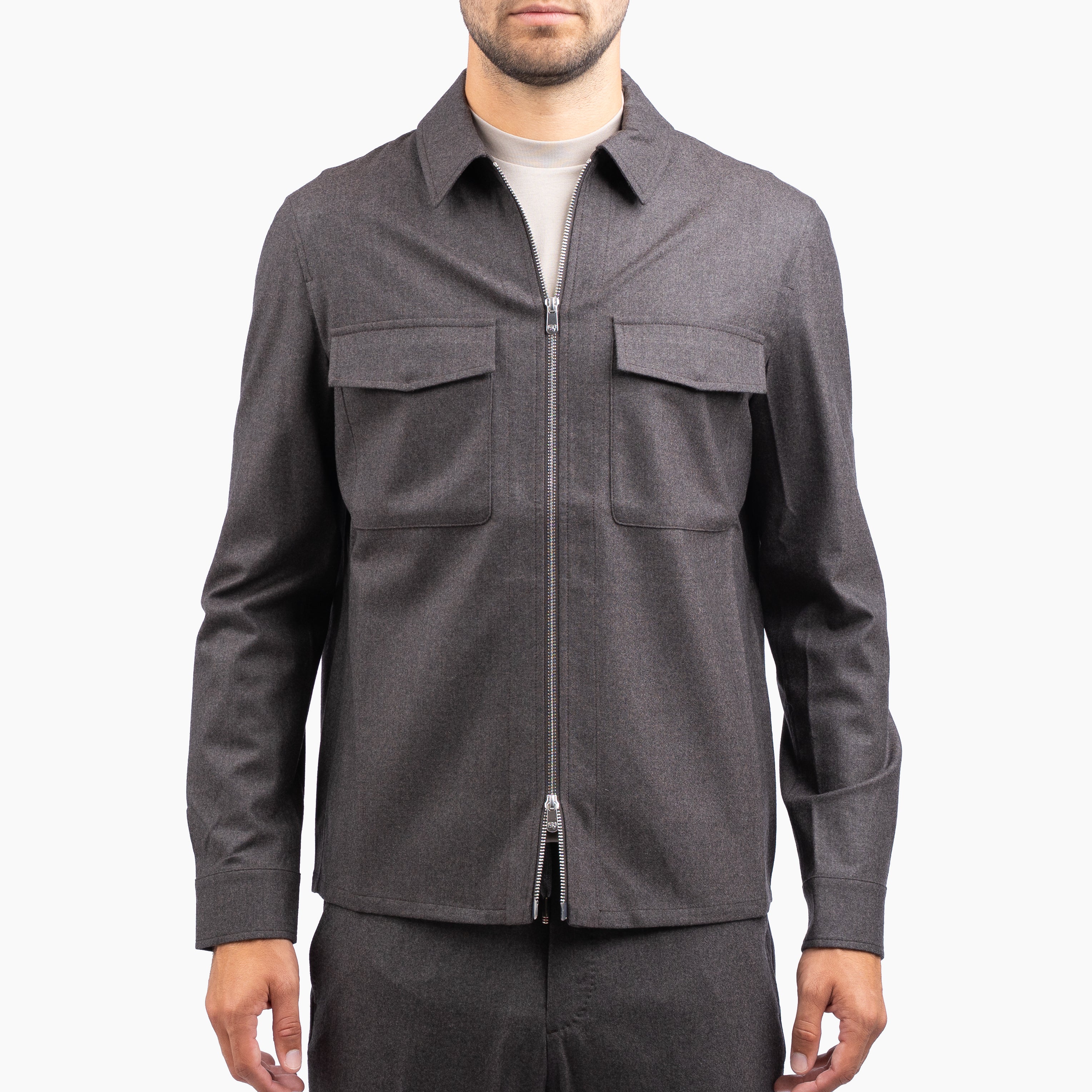 Marco Pescarolo Overshirt Bruin | Urus Cashmere