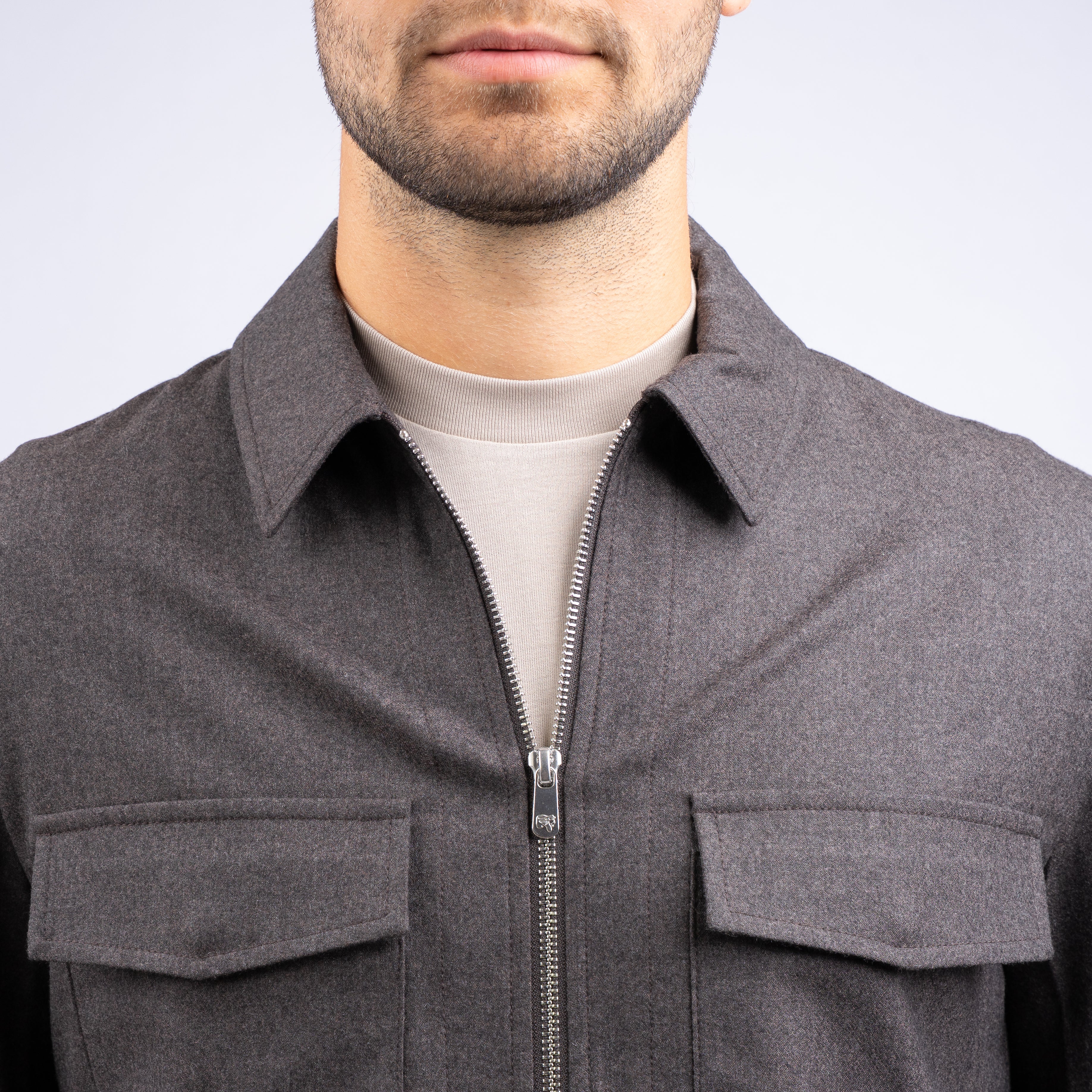 Marco Pescarolo Overshirt Bruin | Urus Cashmere