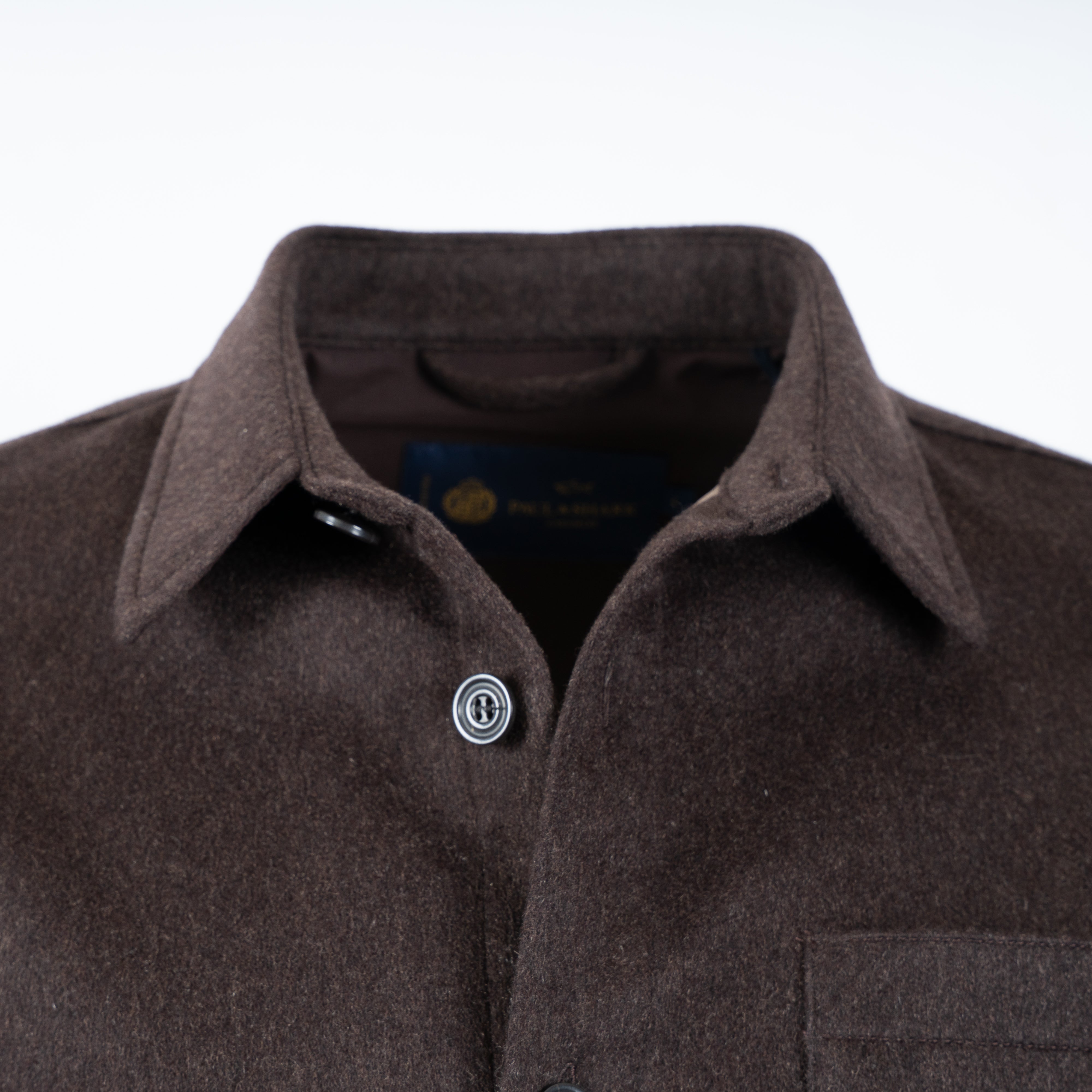 Paul & Shark Cashmere Overshirt Bruin | Loro Piana Green Storm System®