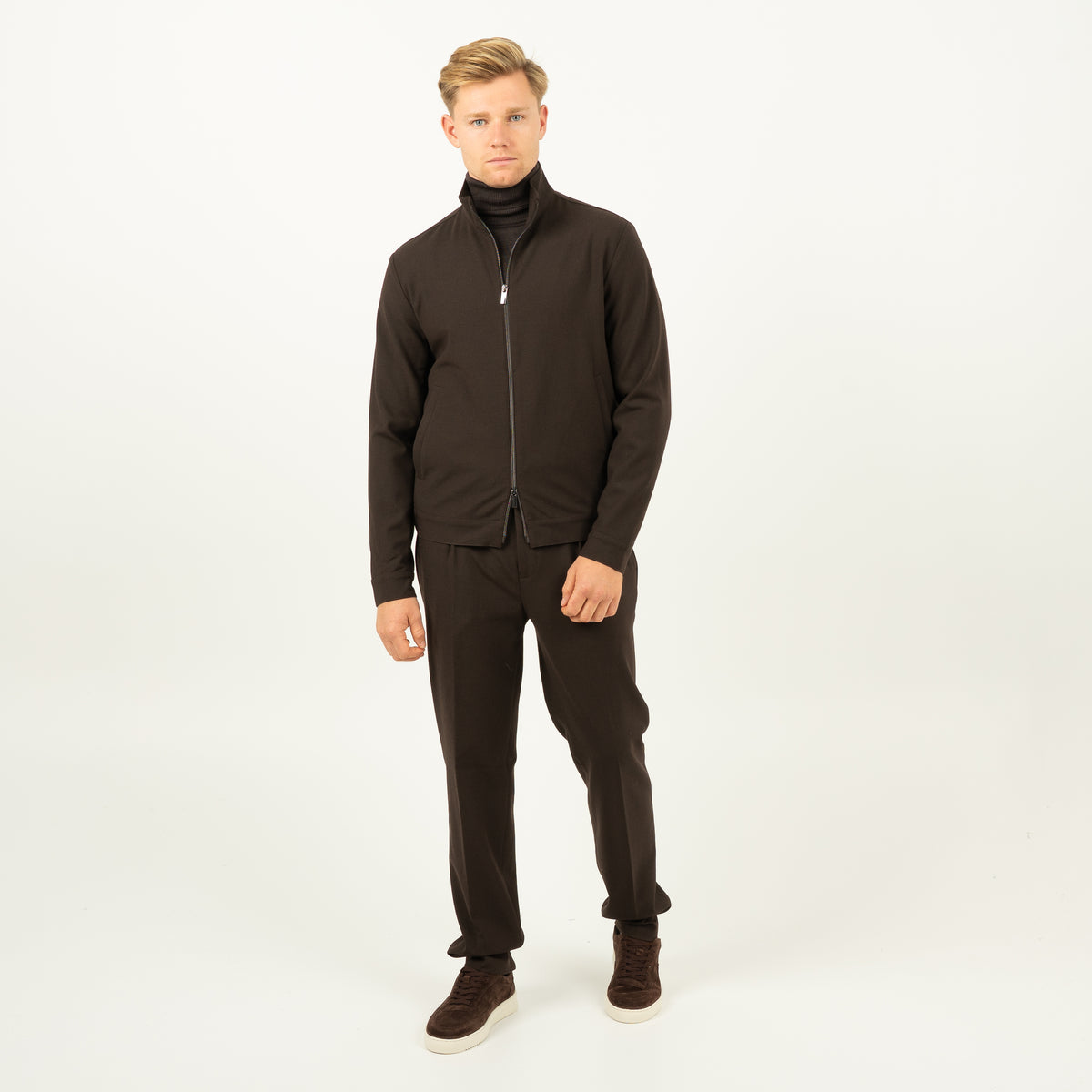 SEVEN DIALS Overshirt met Rits Bruin | Medan