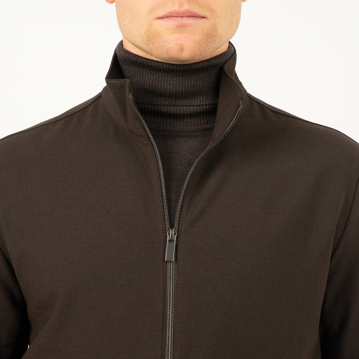SEVEN DIALS Overshirt met Rits Bruin | Medan