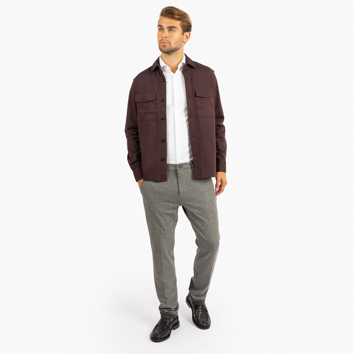 Genti Overshirt Bordeaux Rood | Midtown Dynamic