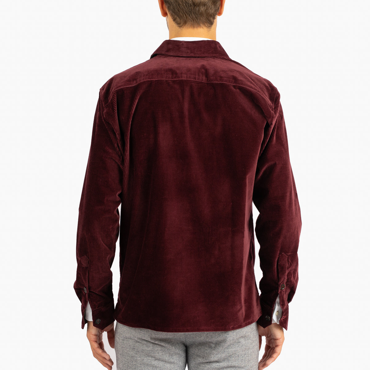 Maurizio Baldassari Overshirt Corduroy Bordeaux Rood | Army Spread Collar Shirt