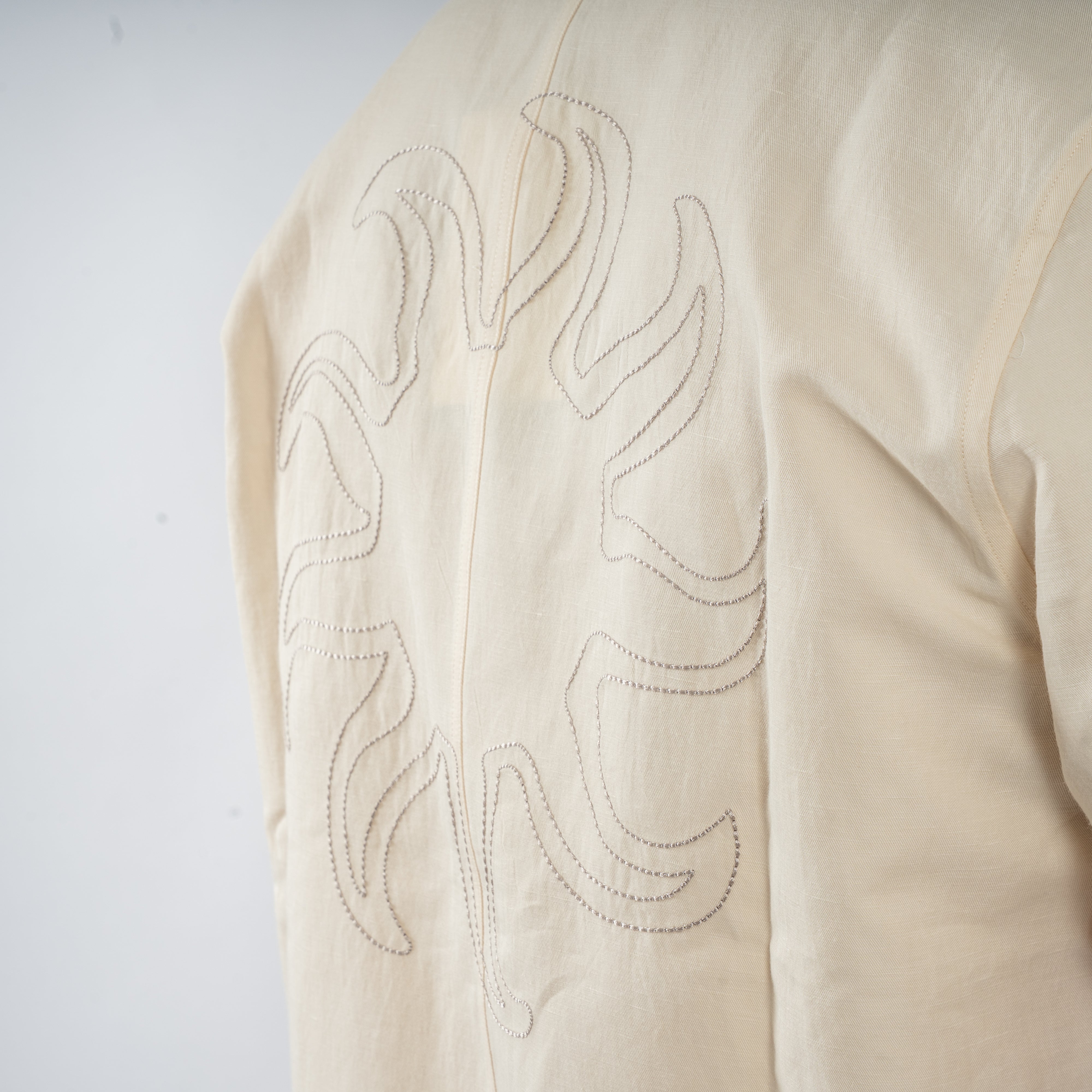 Olaf Korte Mouwen Overhemd Off-White | Sun Linen Shirt