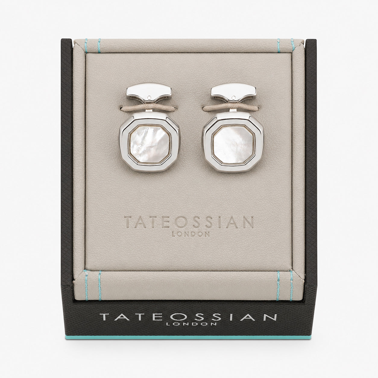 Tateossian Manchetknopen Zilver | Mother Of Pearl