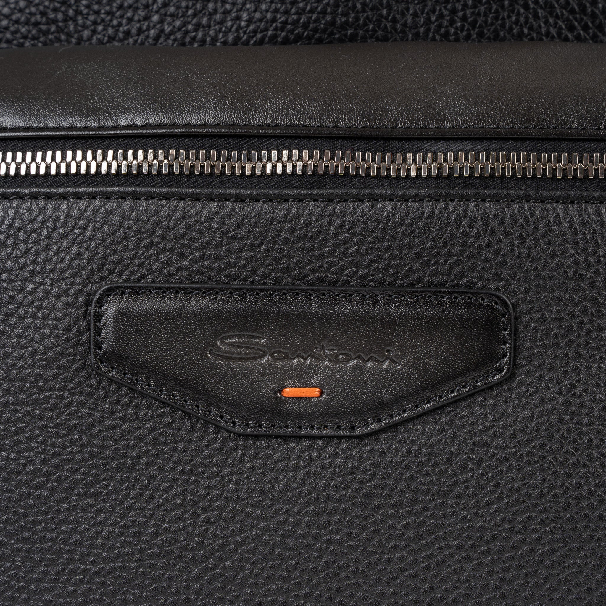 Santoni Rugzak Zwart | Tumbled Leather