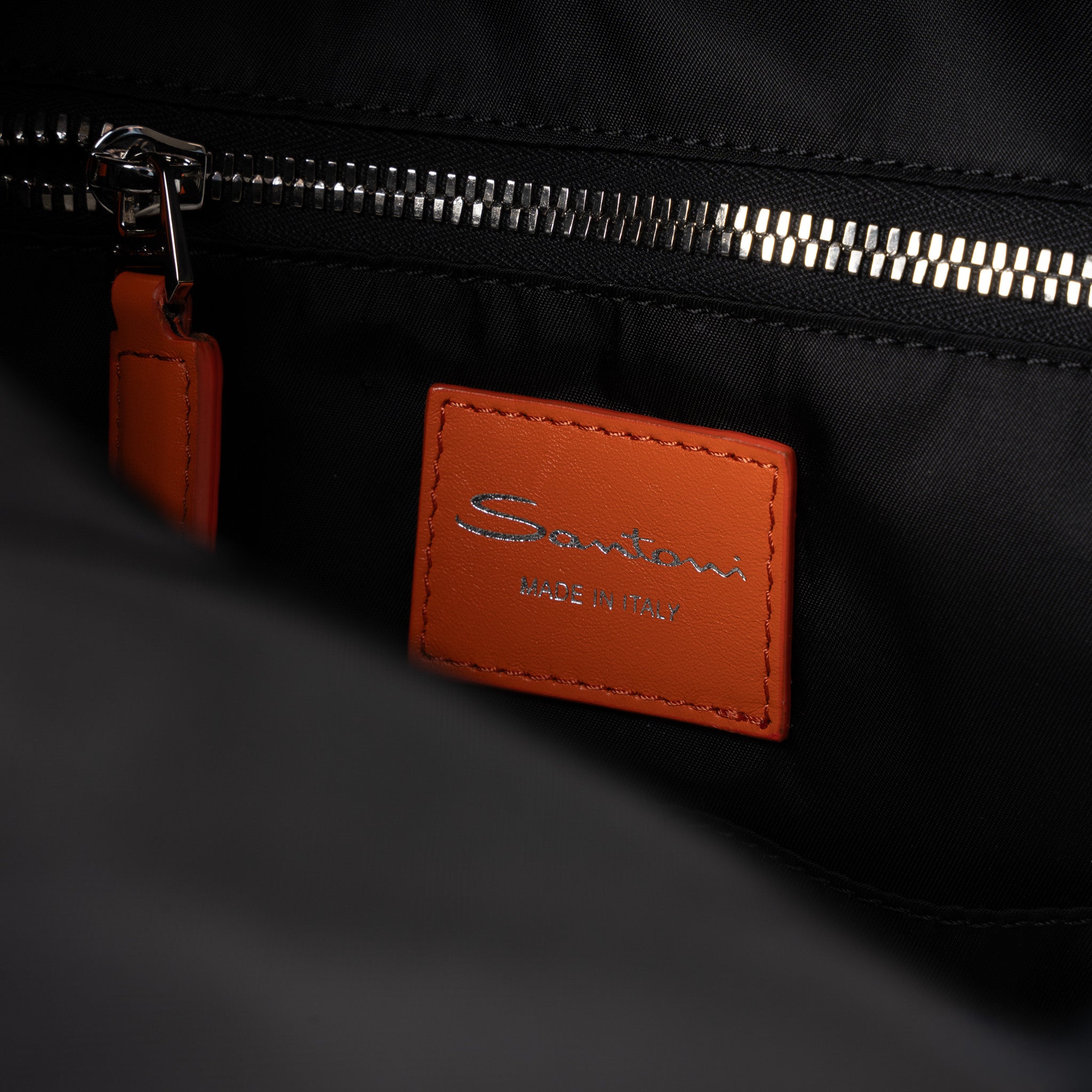 Santoni Rugzak Zwart | Tumbled Leather