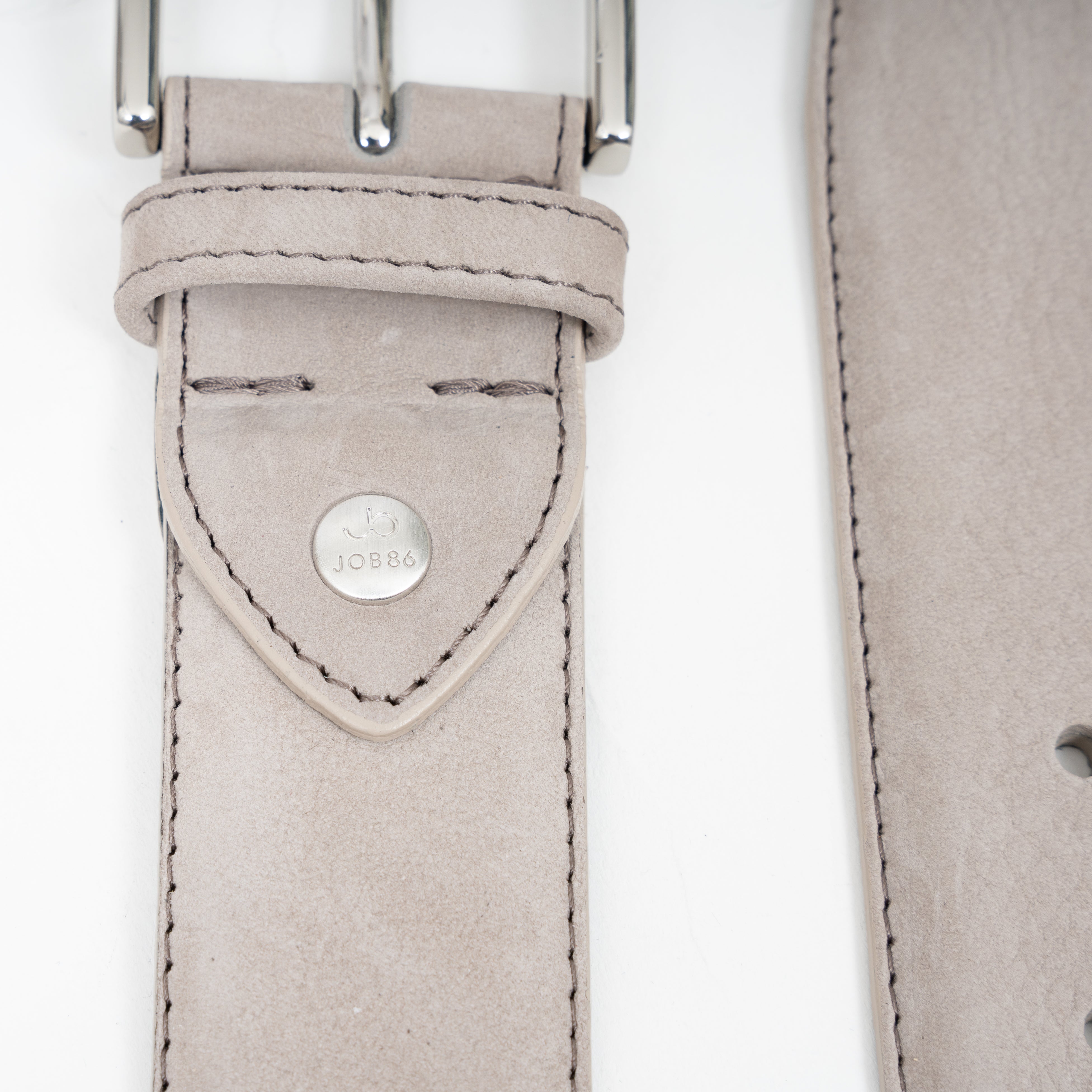 JOB86 Leren Riem Grijs/Taupe| Nubuck