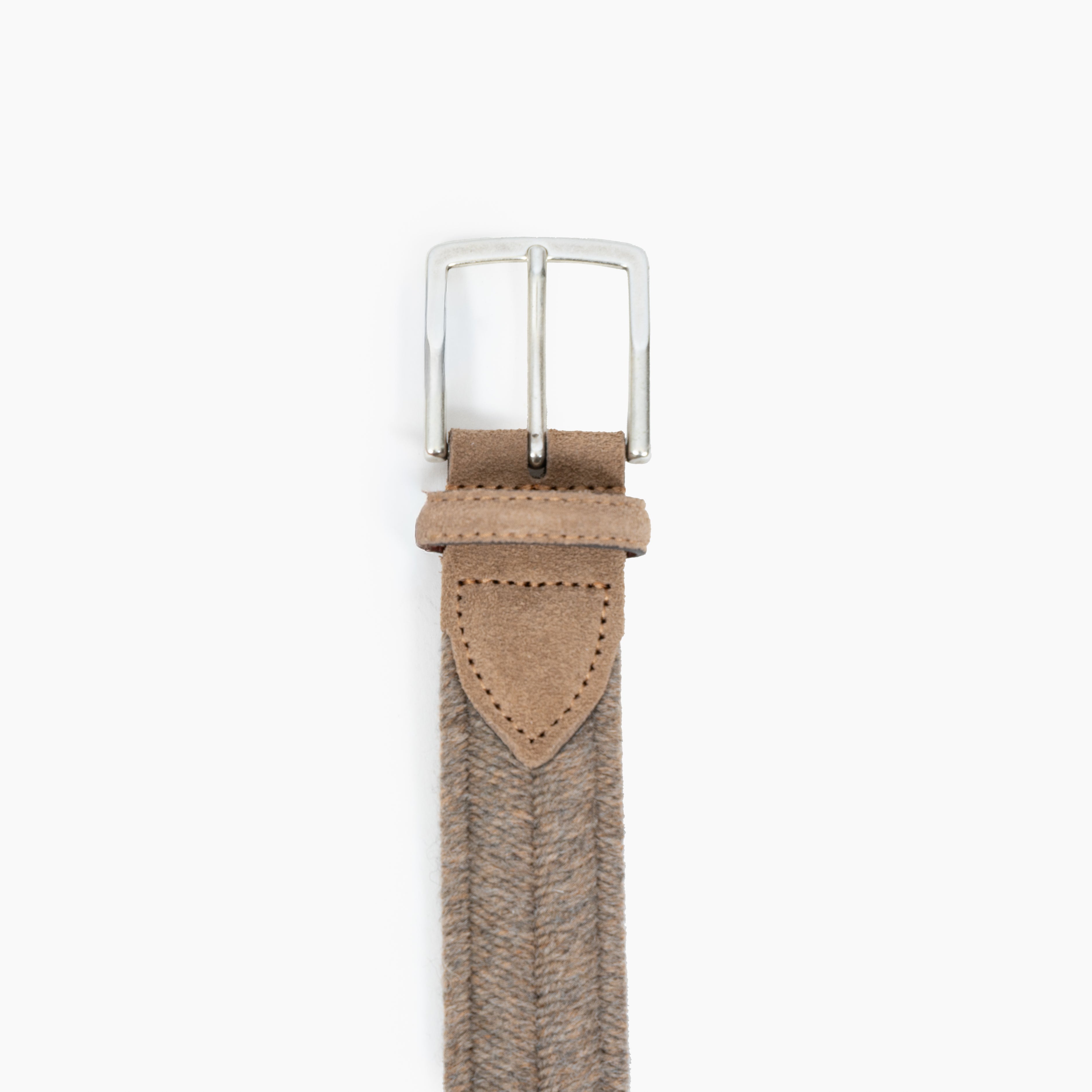 Athison Gevlochten Riem Taupe | Wool Stretch