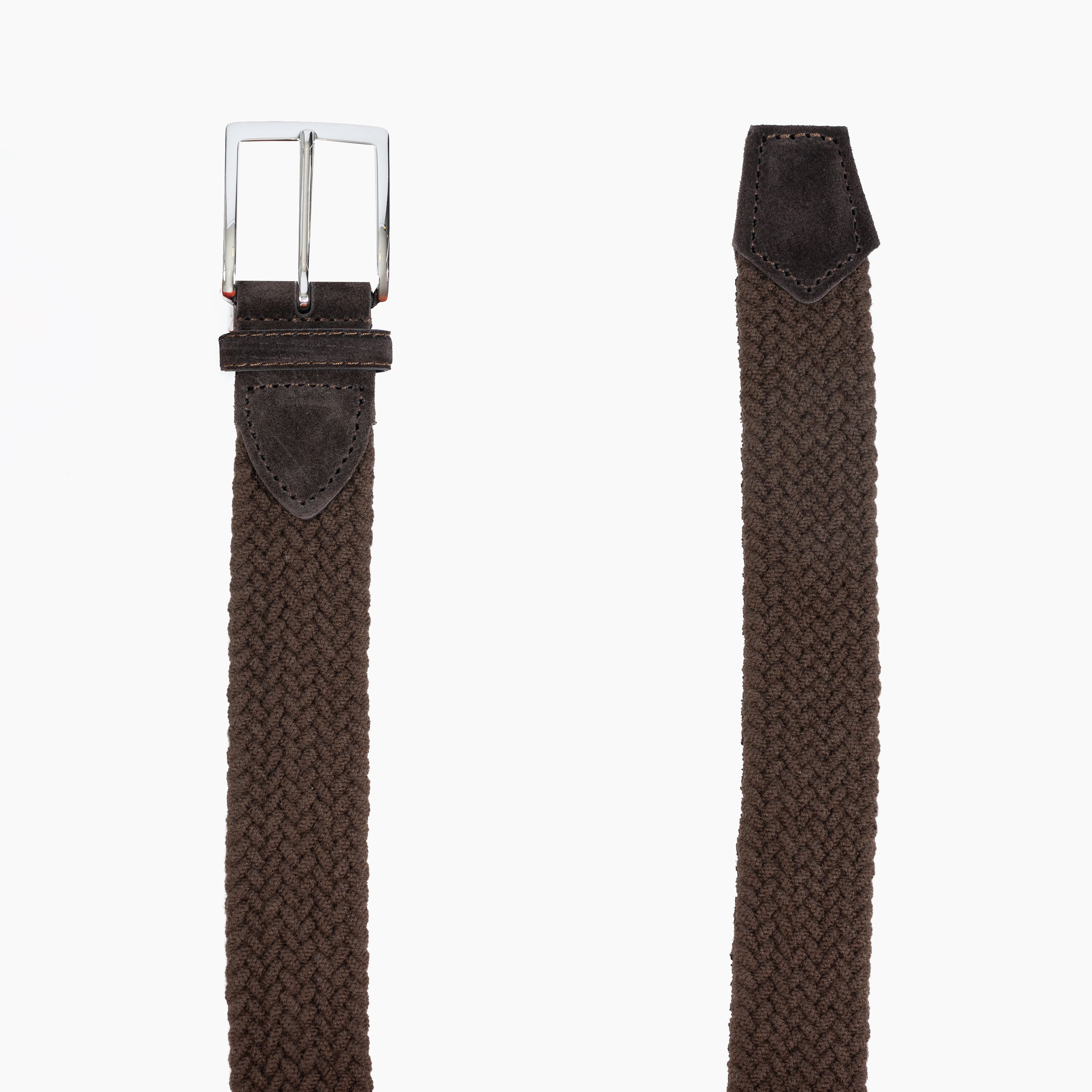 Athison Gevlochten Riem Bruin | Wool Elastic Belt