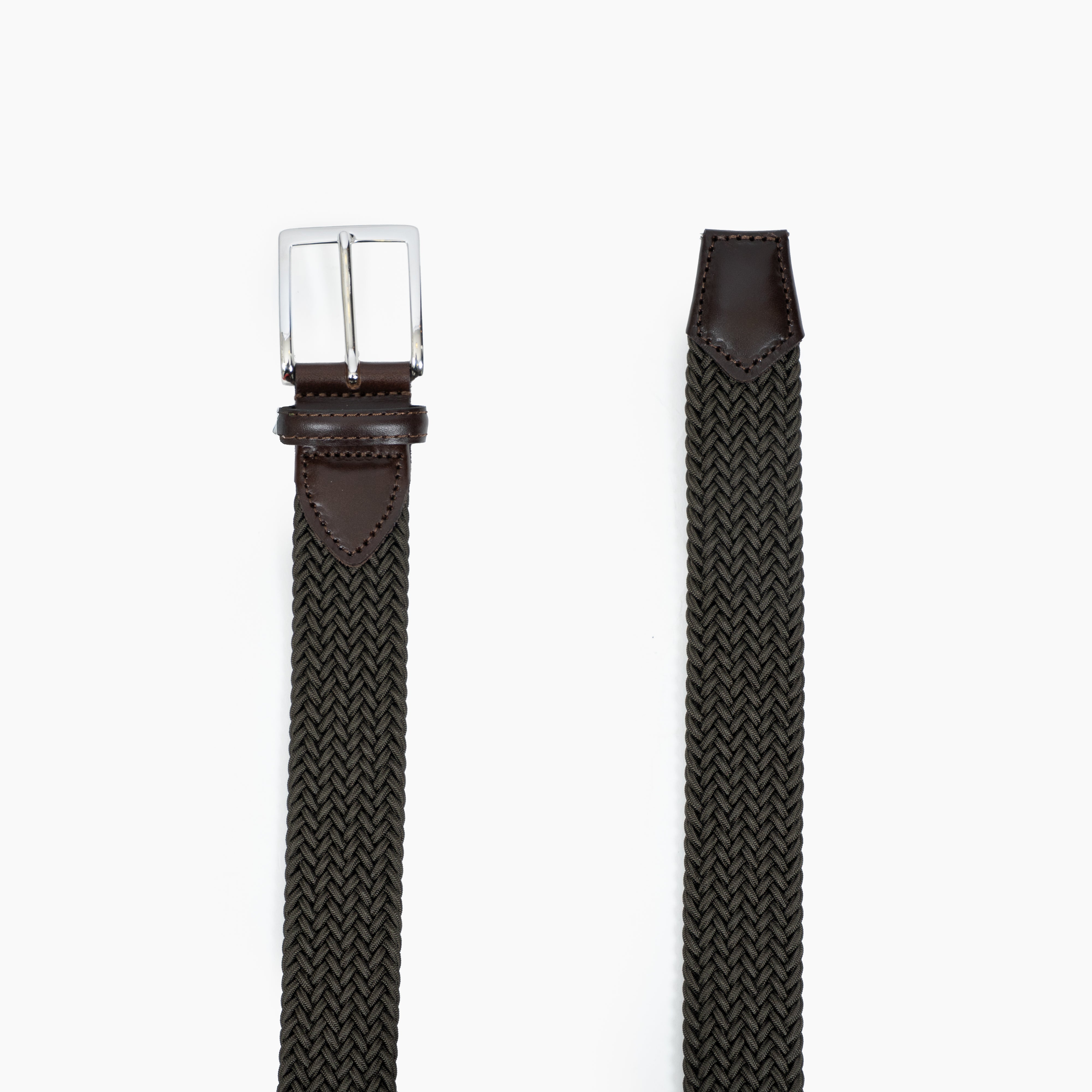 Athison Gevlochten Riem Groen | Rayon Stretch