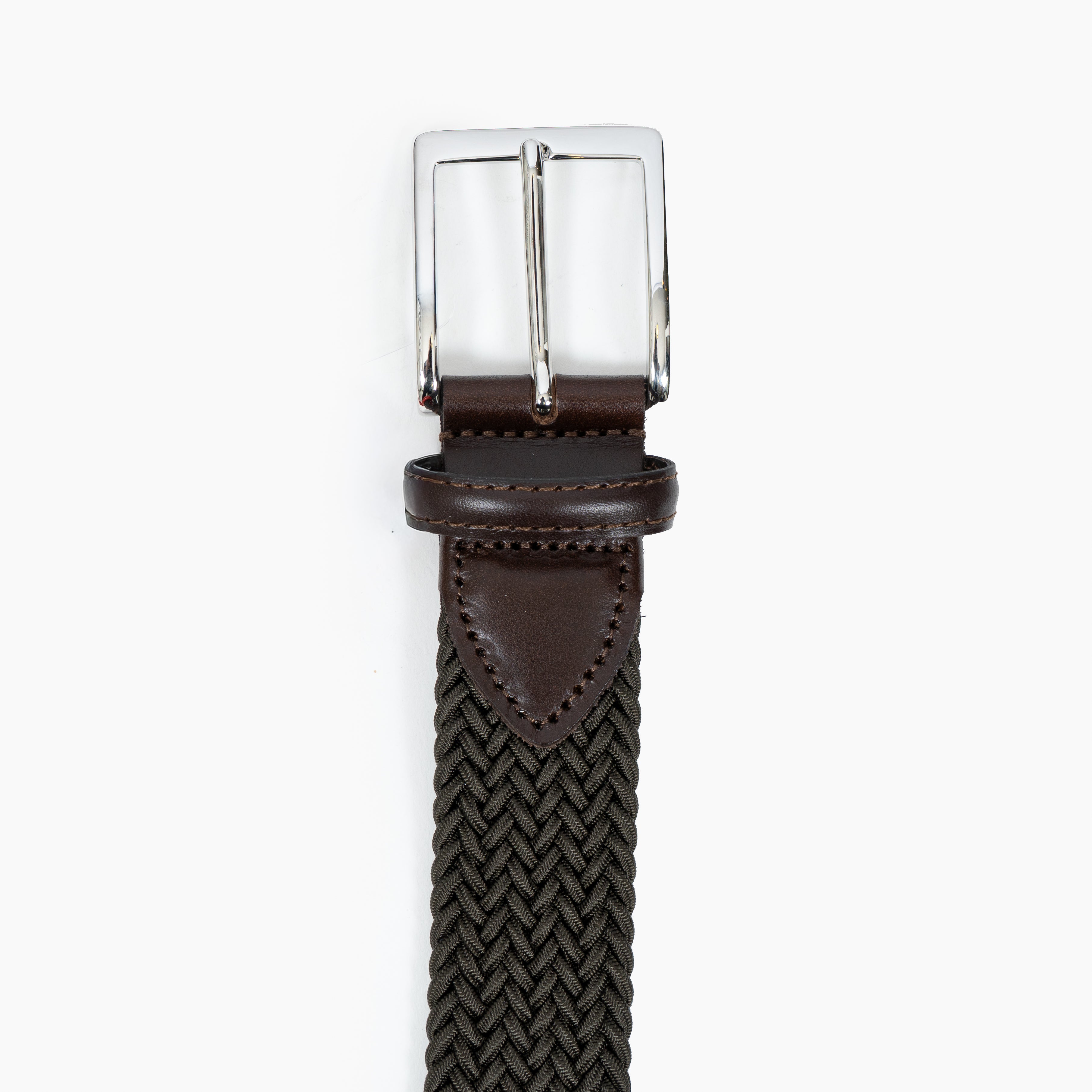 Athison Gevlochten Riem Groen | Rayon Stretch